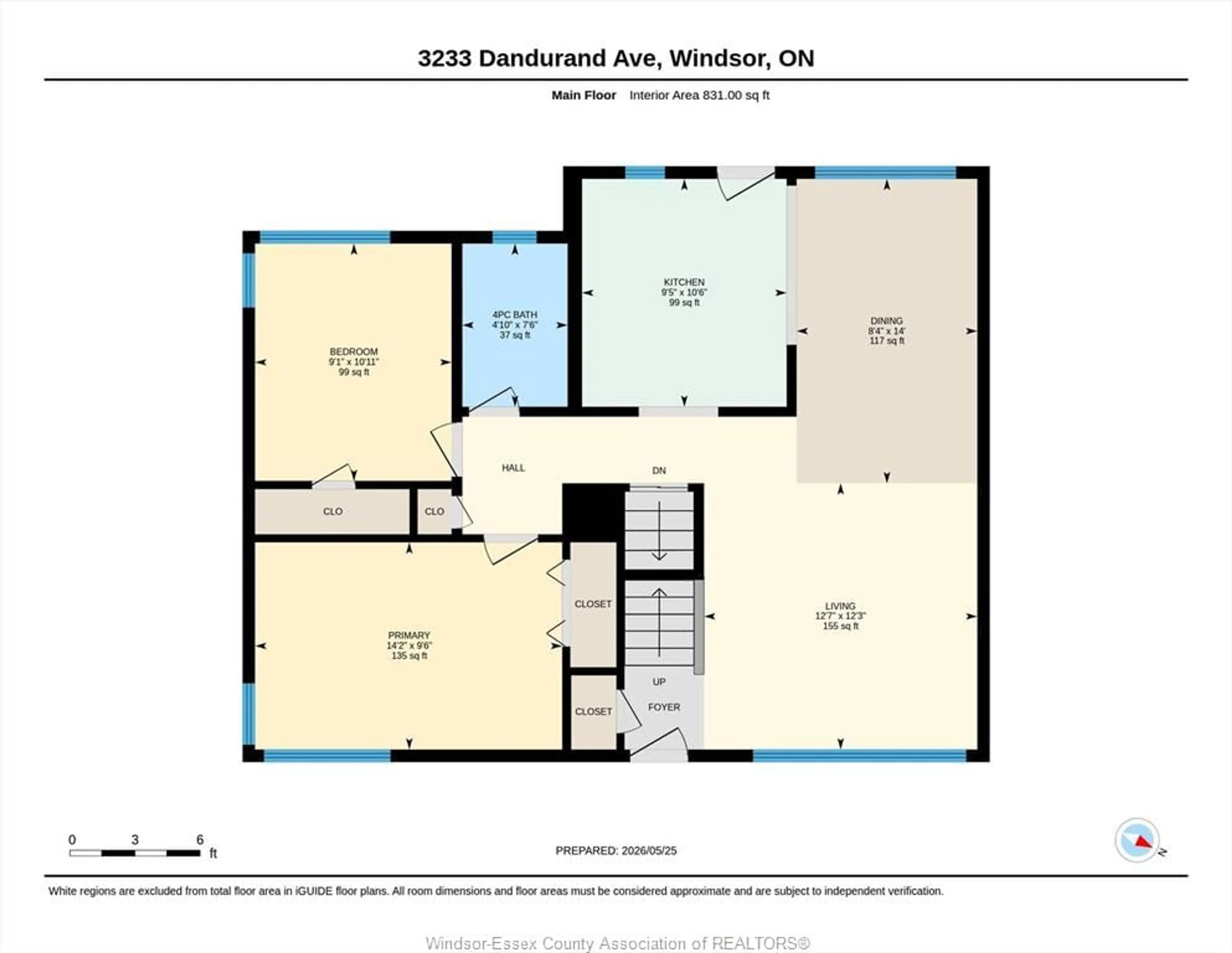 Floor plan for 3233 DANDURAND, Windsor Ontario N9E 2E9