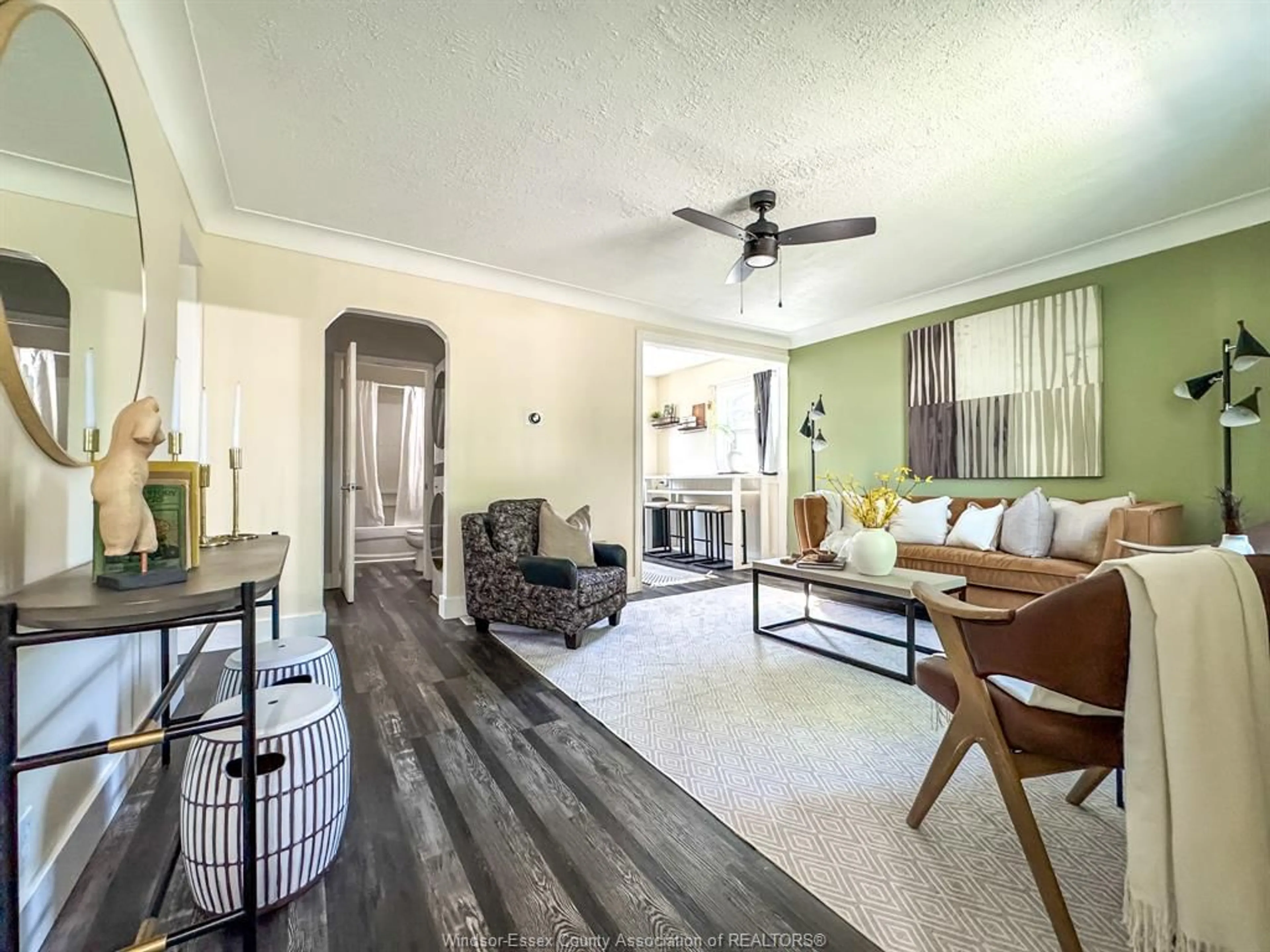 Living room with furniture, wood/laminate floor for 2392 LOUIS, Windsor Ontario N8W 2B8