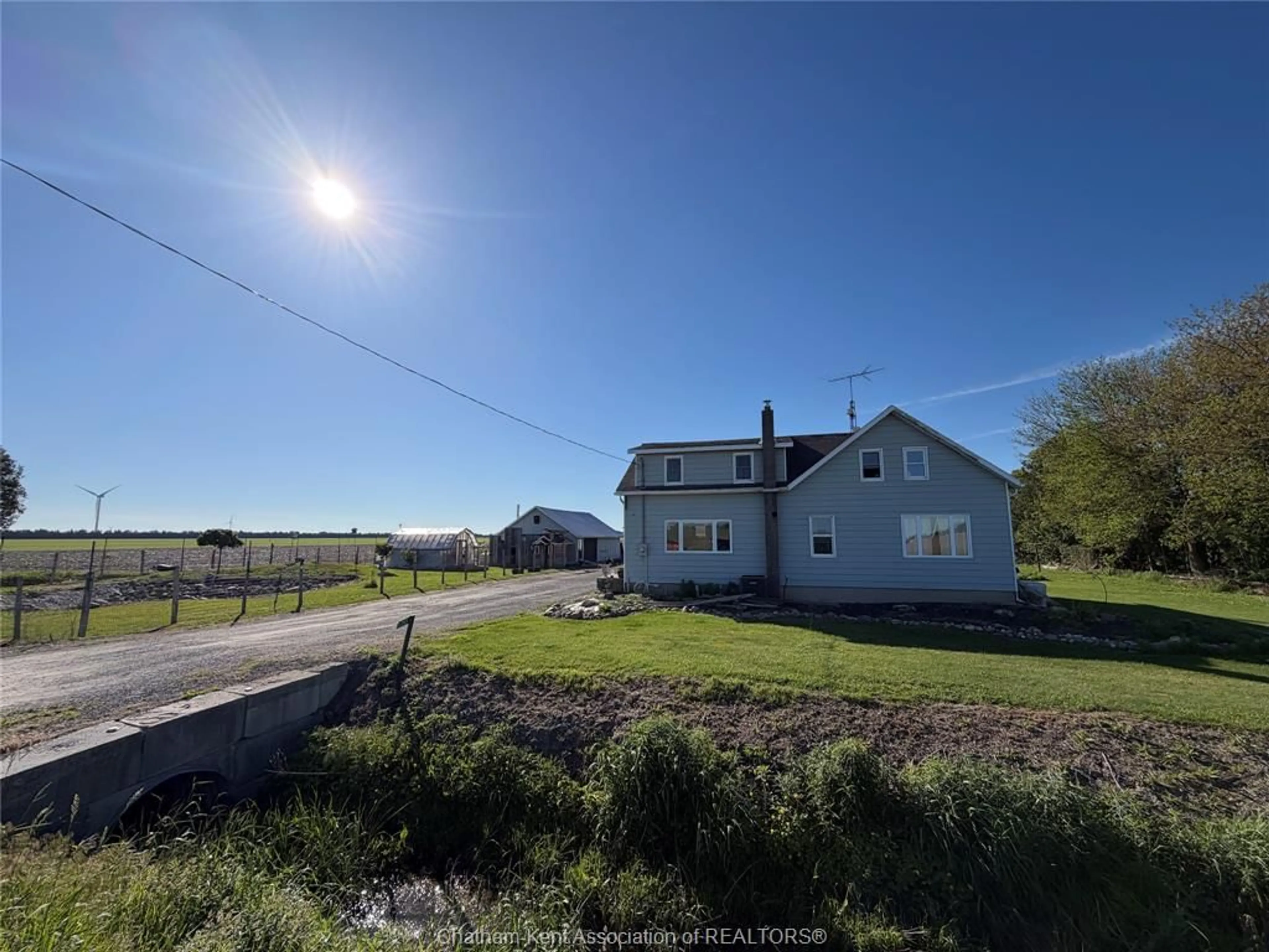 A pic from outside/outdoor area/front of a property/back of a property/a pic from drone, water/lake/river/ocean view for 6766 MALLARD Line, Chatham-Kent Ontario N0P 1L0