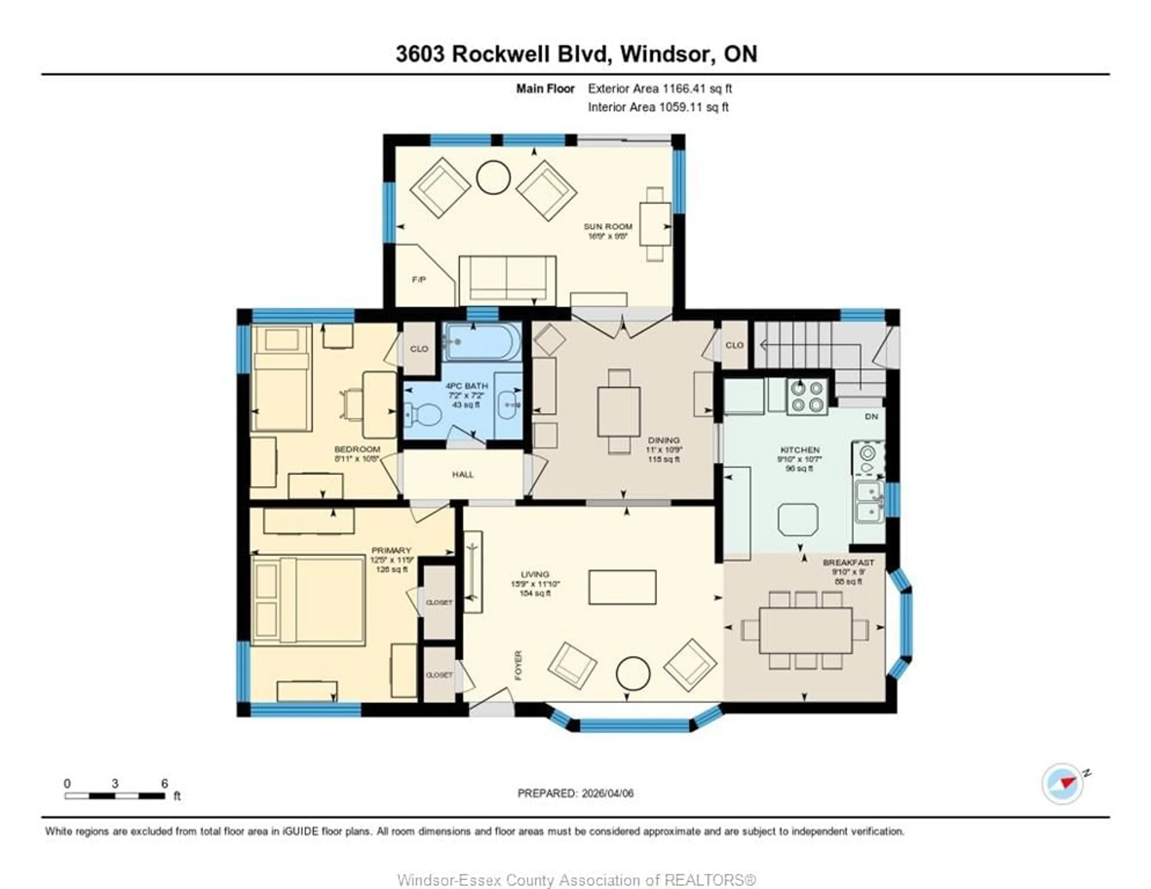 Floor plan for 3603 Rockwell Blvd, Windsor Ontario N9E 2B1