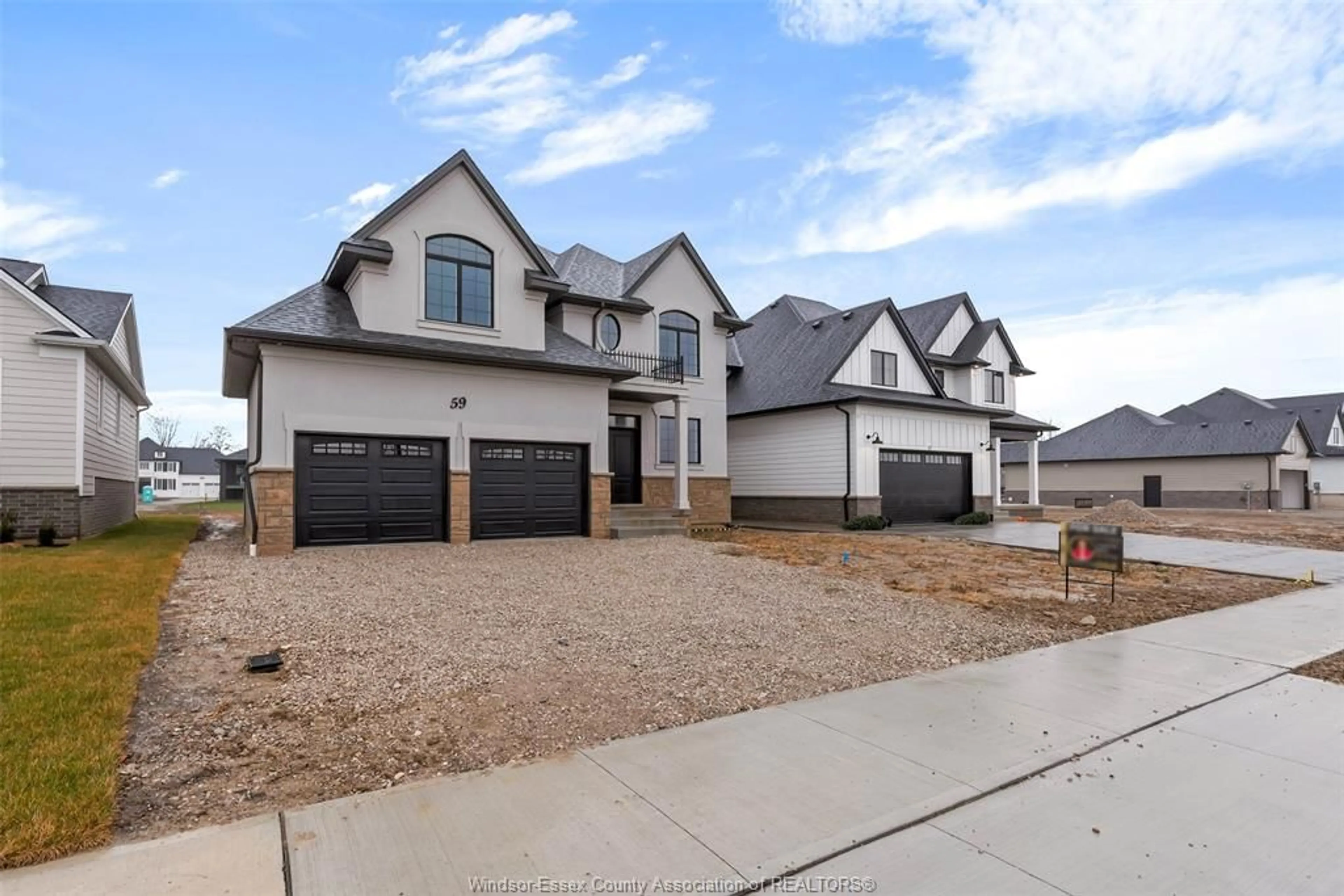 Home with brick exterior material, street for 59 BELLEVIEW Dr, Kingsville Ontario N0R 1B0