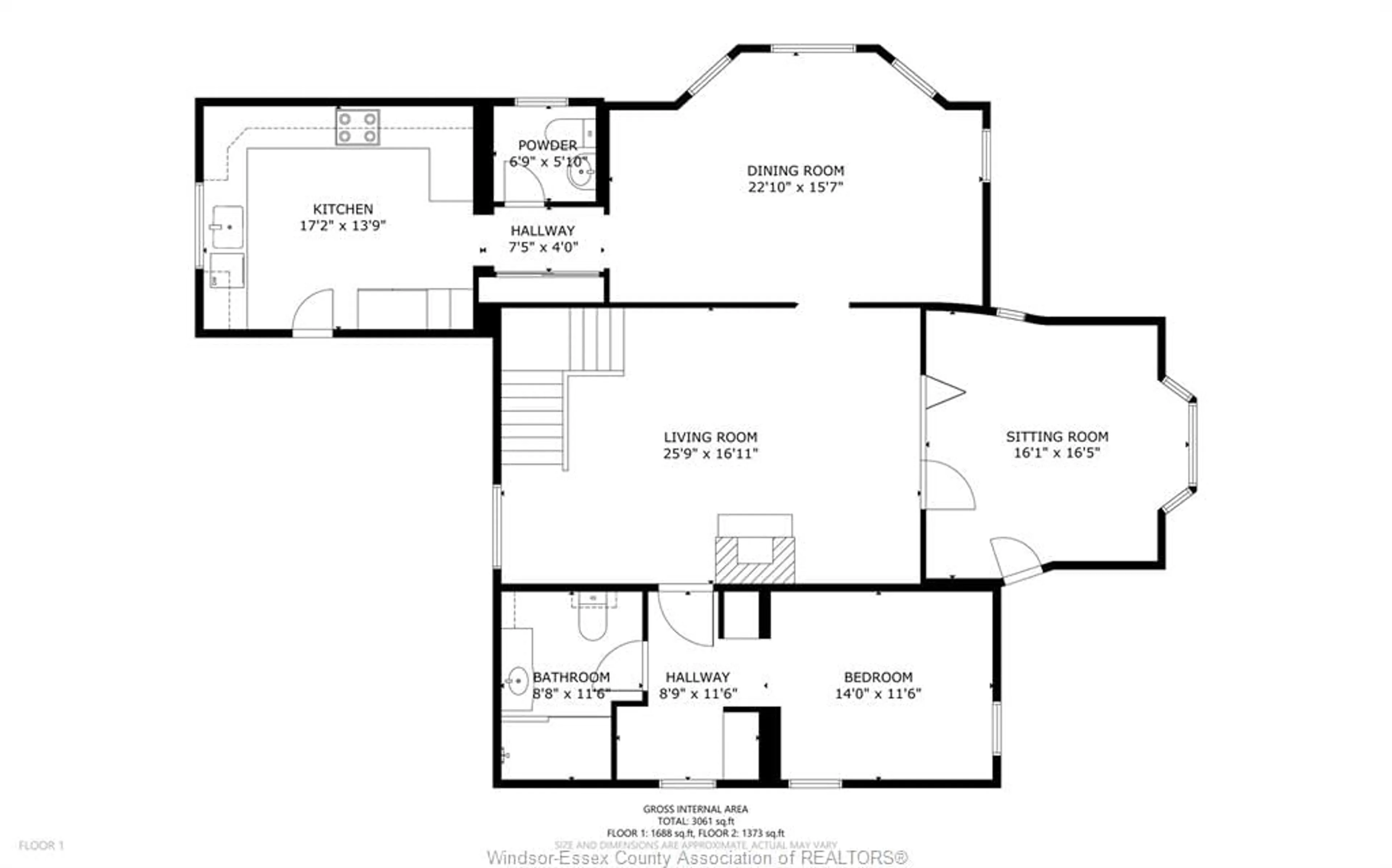 Floor plan for 235 DIVISION St, Kingsville Ontario N9Y 1R5