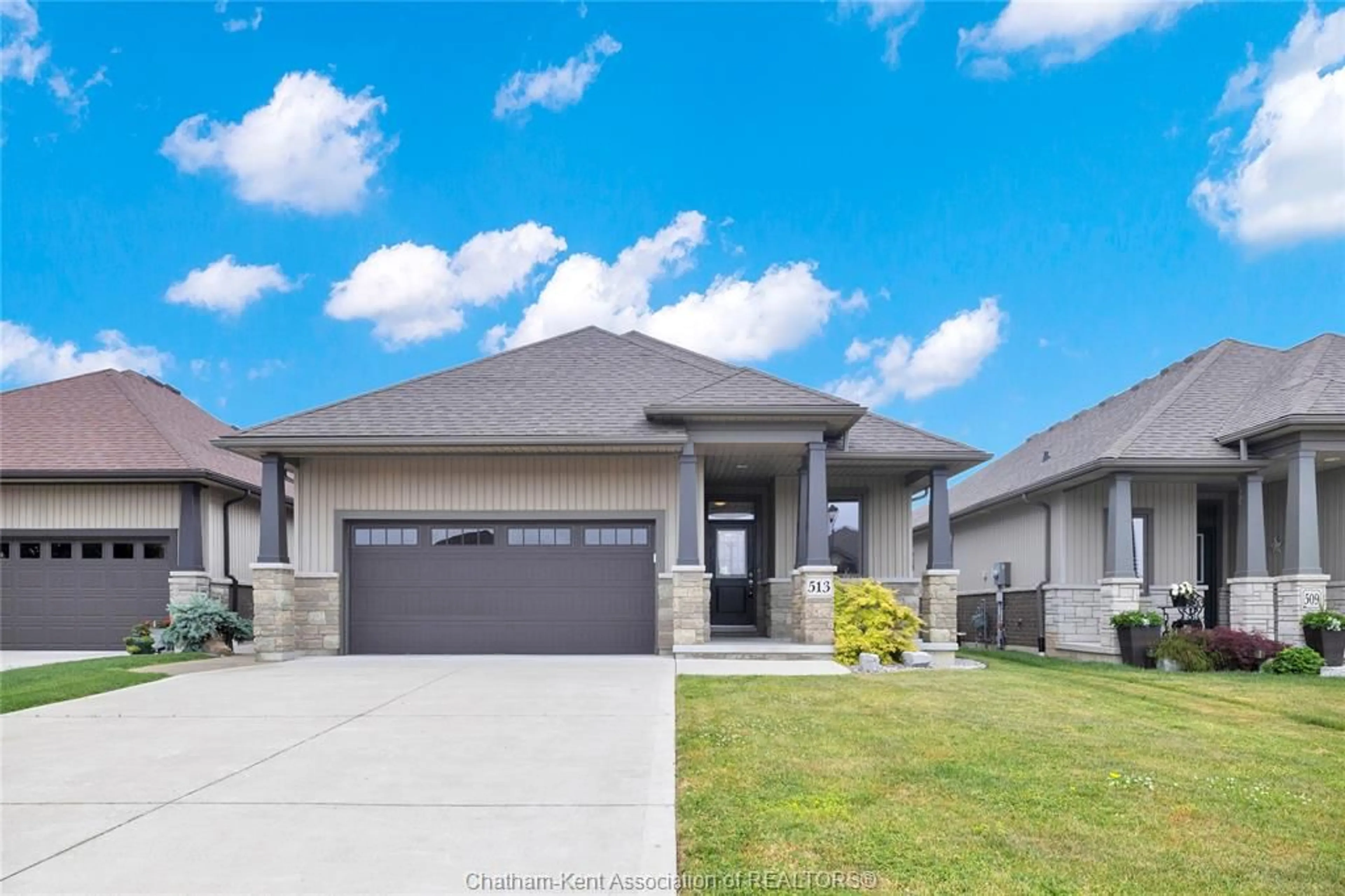Home with brick exterior material, street for 513 Eventide Pl, Chatham Ontario N7L 0G2