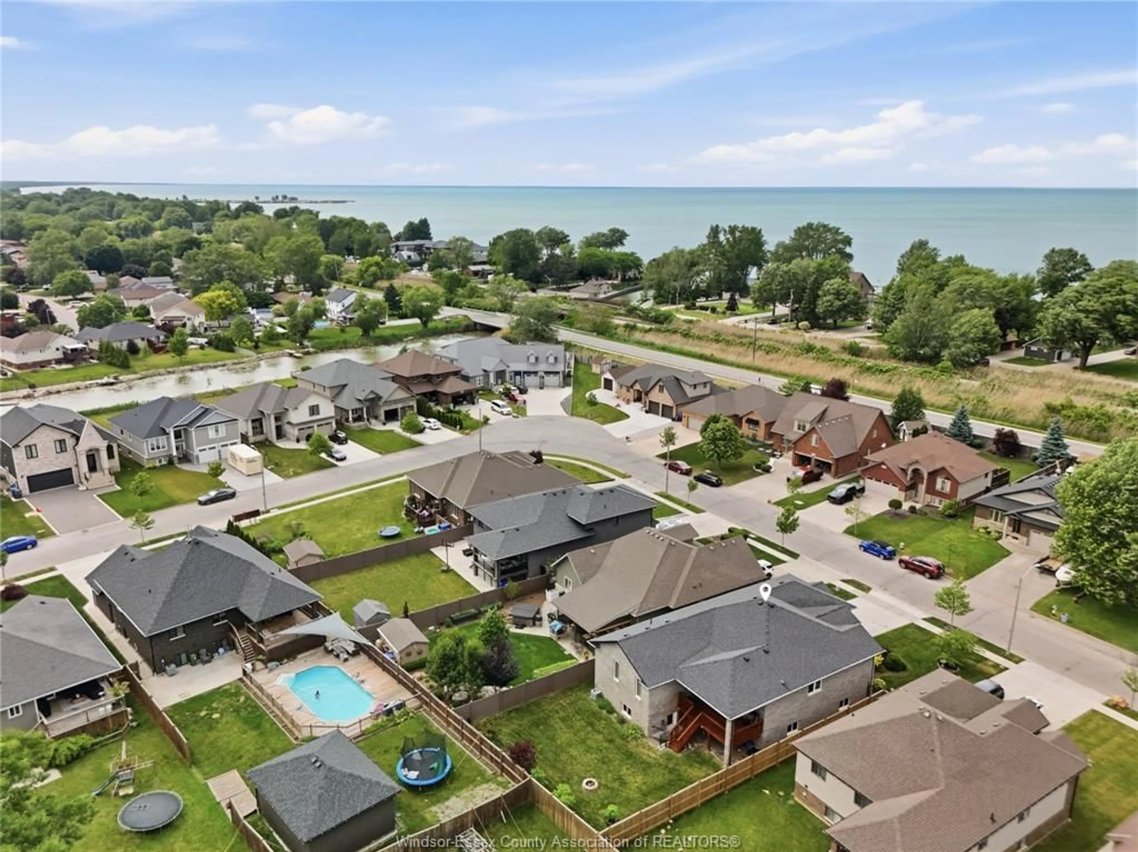 A pic from outside/outdoor area/front of a property/back of a property/a pic from drone, water/lake/river/ocean view for 227 SUMMER St, Belle River Ontario N8L 0G6