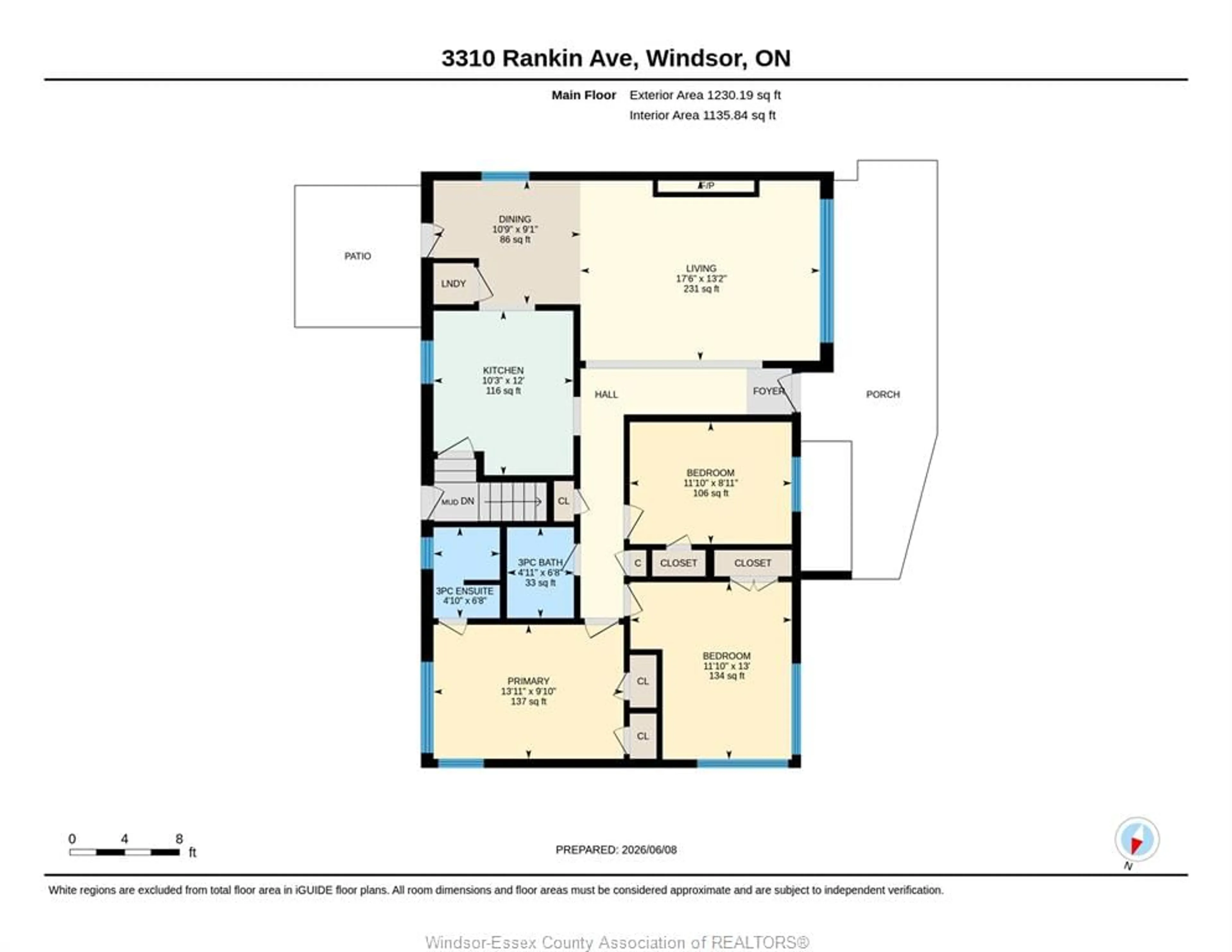 Floor plan for 3310 RANKIN Ave, Windsor Ontario N9E 3C1