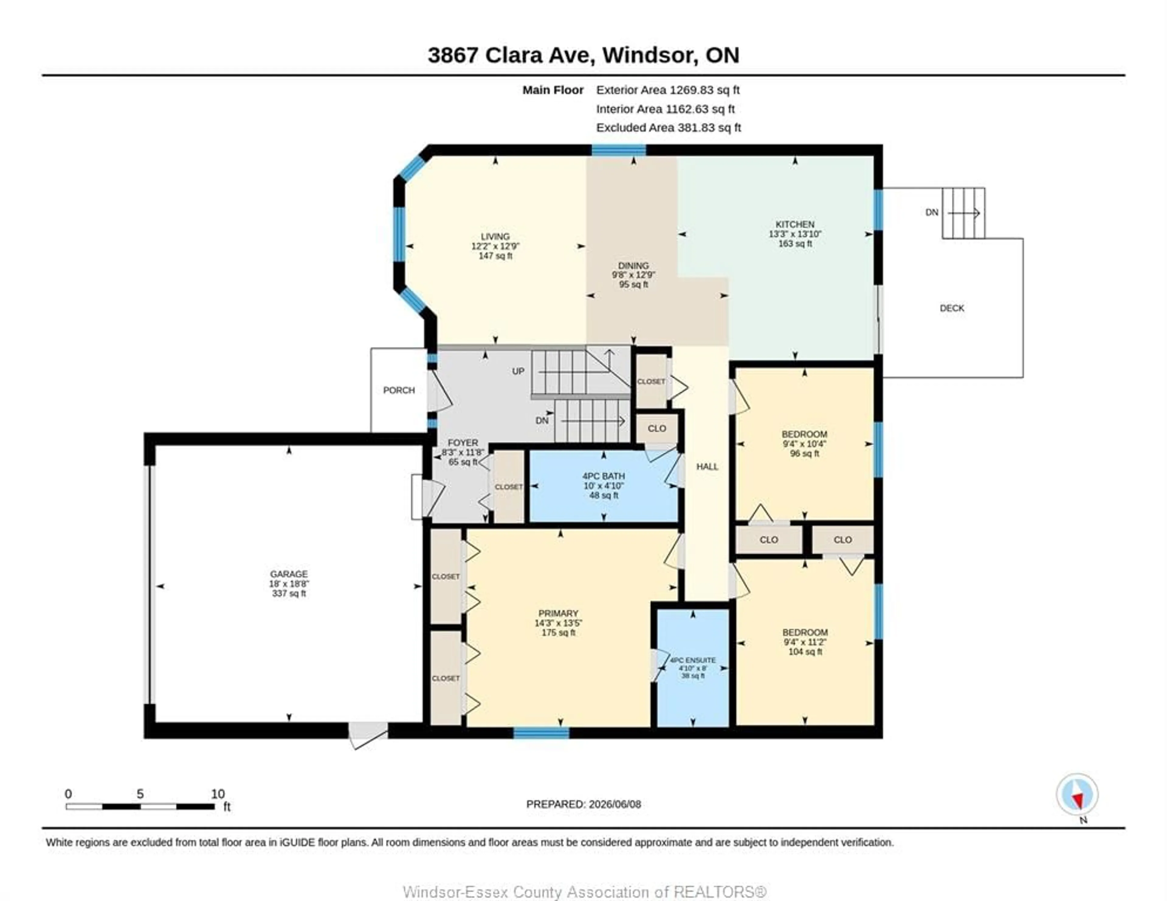 Floor plan for 3867 CLARA Ave, Windsor Ontario N9E 4X6