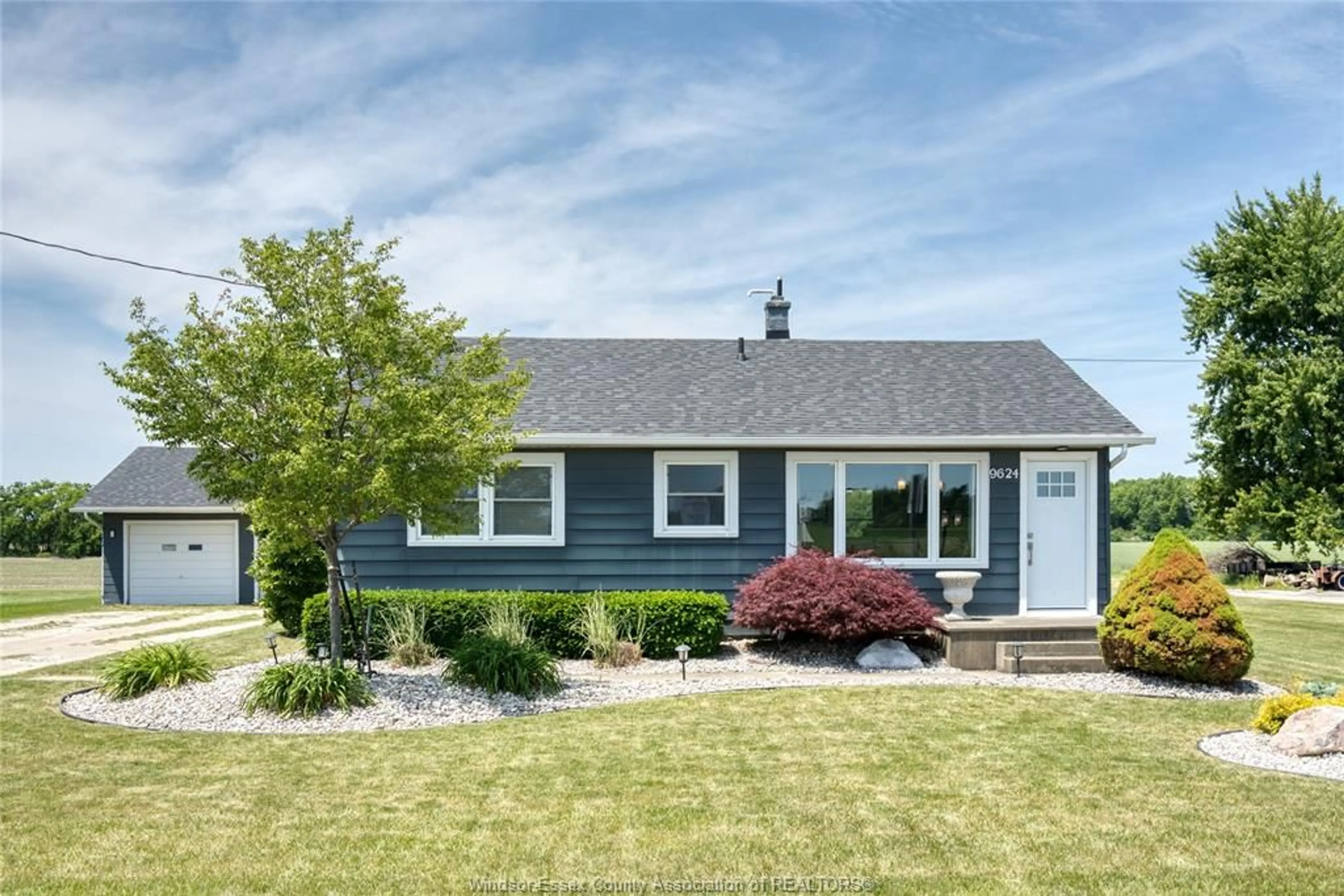 Home with vinyl exterior material, street for 9624 WALKER Rd, McGregor Ontario N0R 1J0