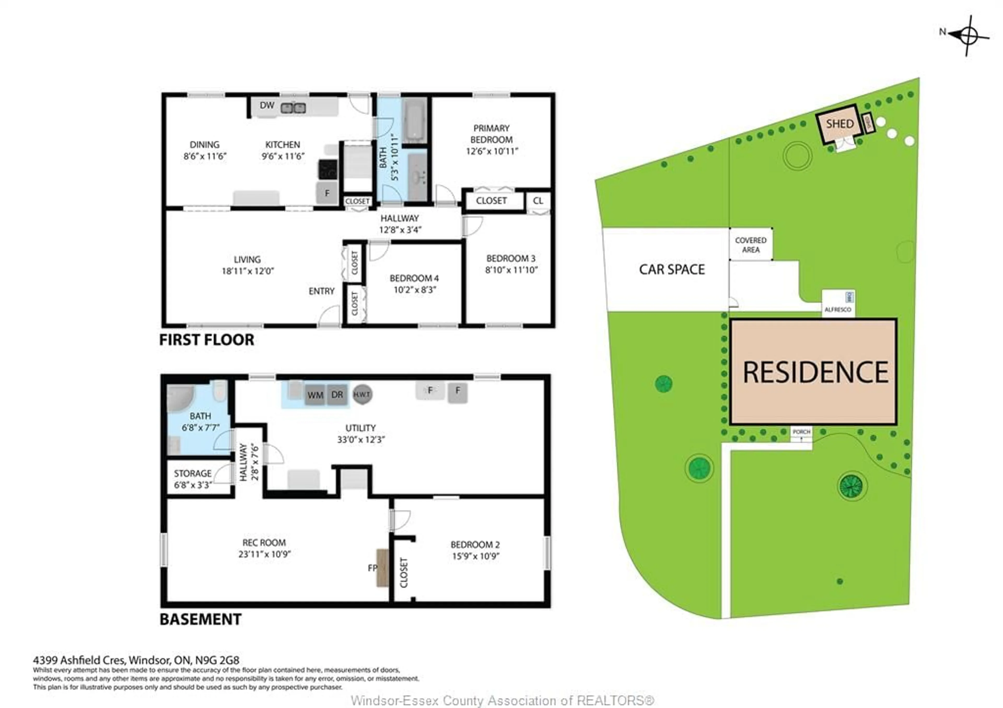 Floor plan for 4399 Ashfield Cres, Windsor Ontario N9G 2G8