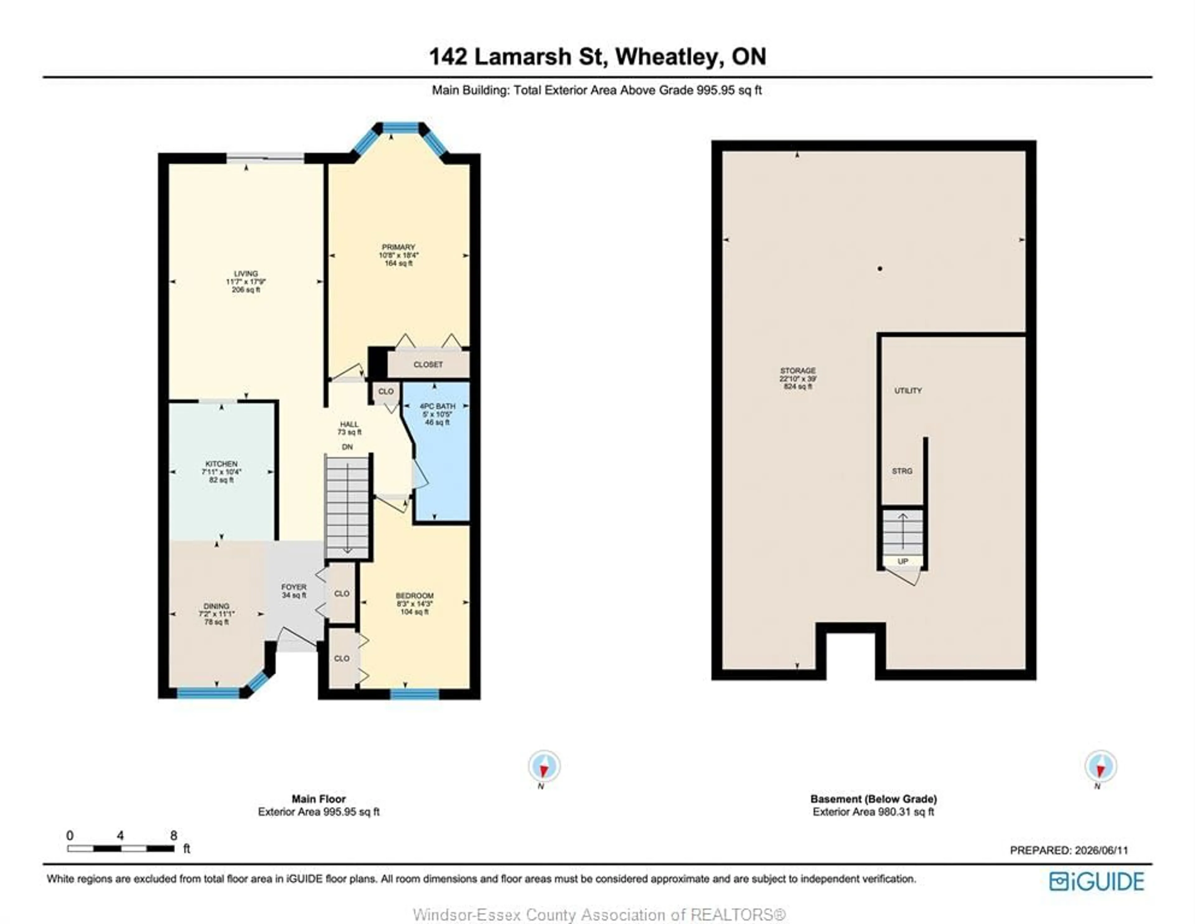 Floor plan for 142 Lamarsh St, Wheatley Ontario N0P 2P0