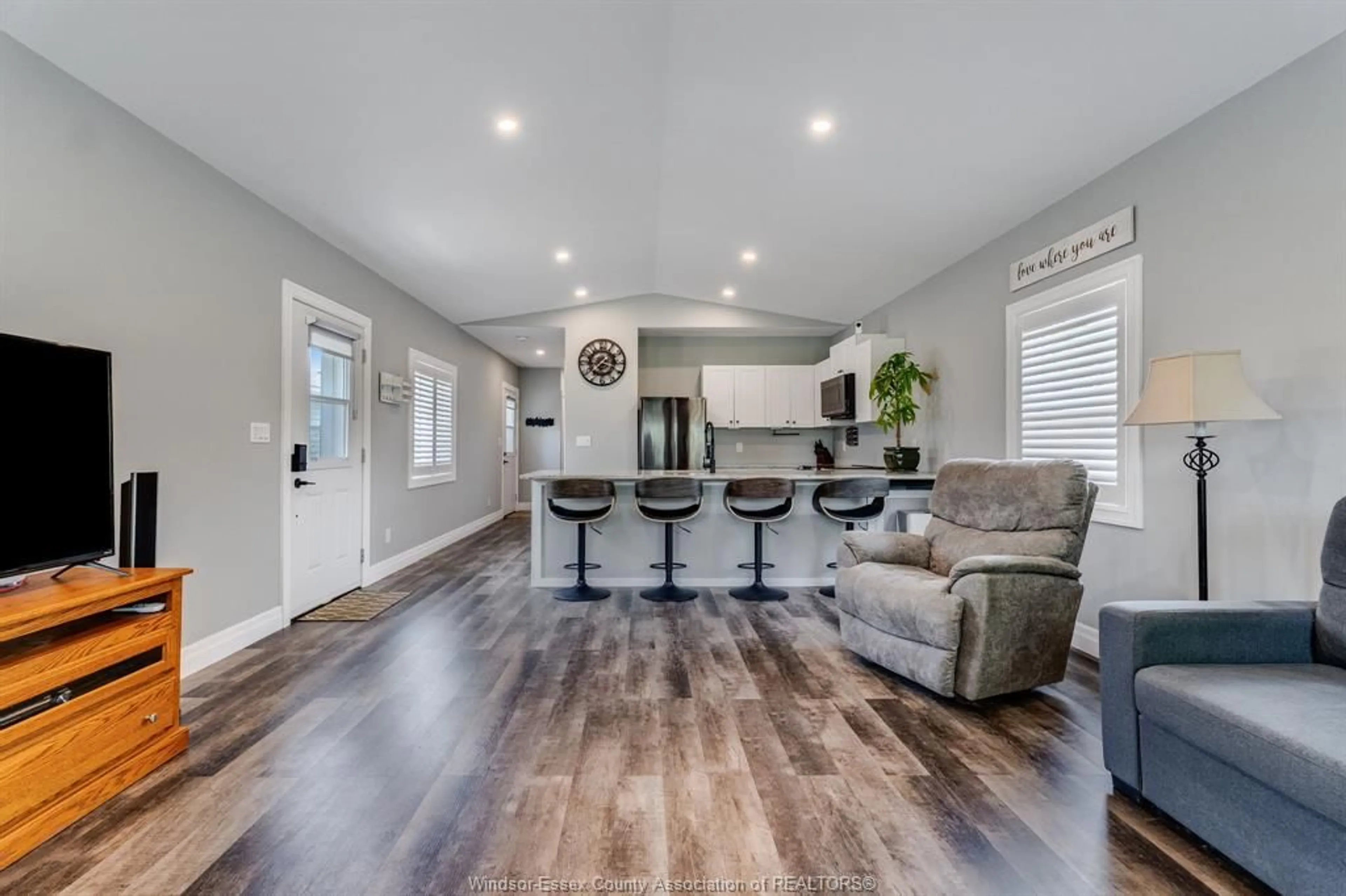 Open concept kitchen, wood/laminate floor for 11408 County Rd 46 #10, Comber Ontario N0P 1J0
