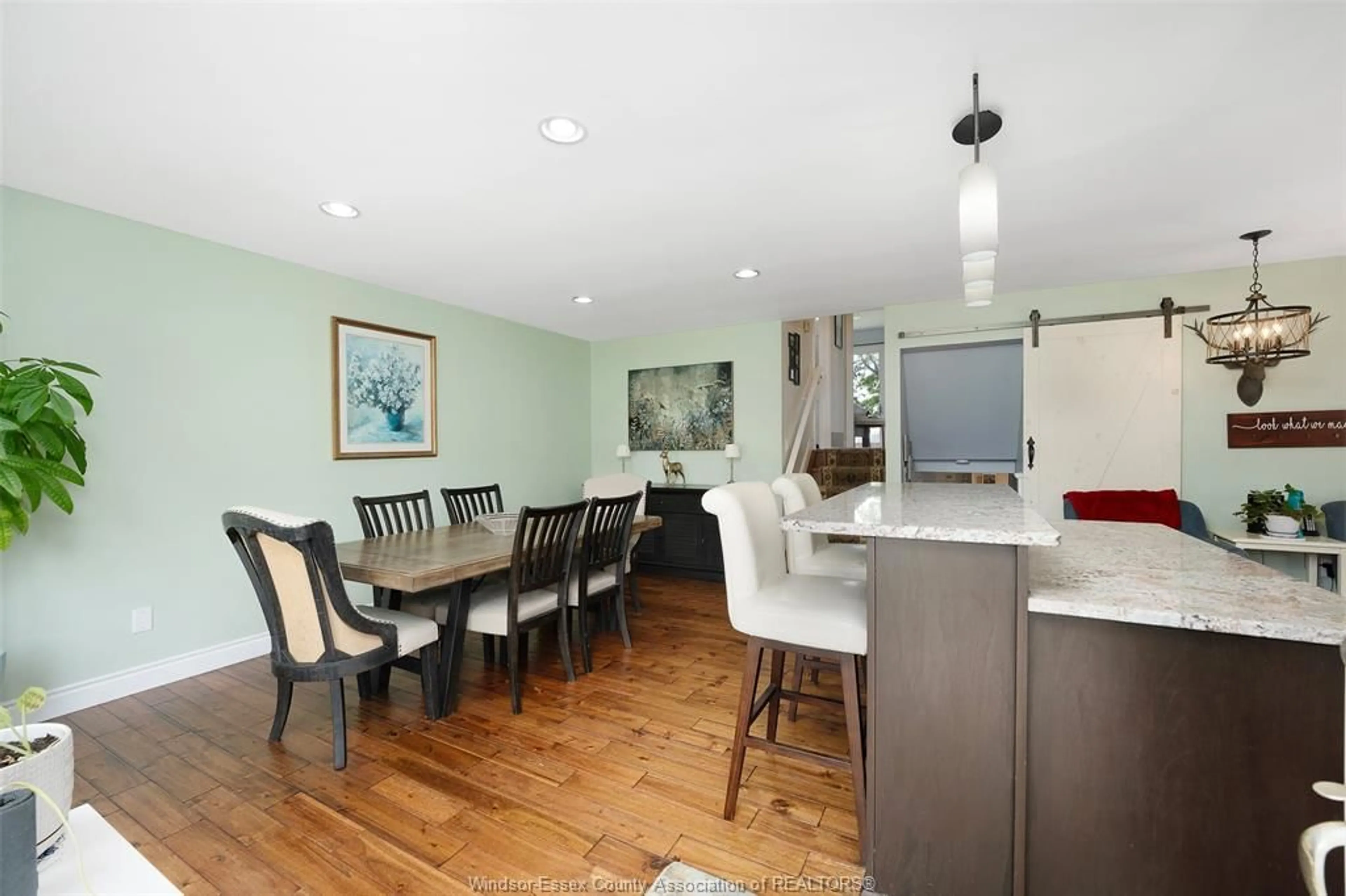 Open concept kitchen, wood/laminate floor for 3404 HEMLOCK ..., Windsor Ontario N8R 1Z9