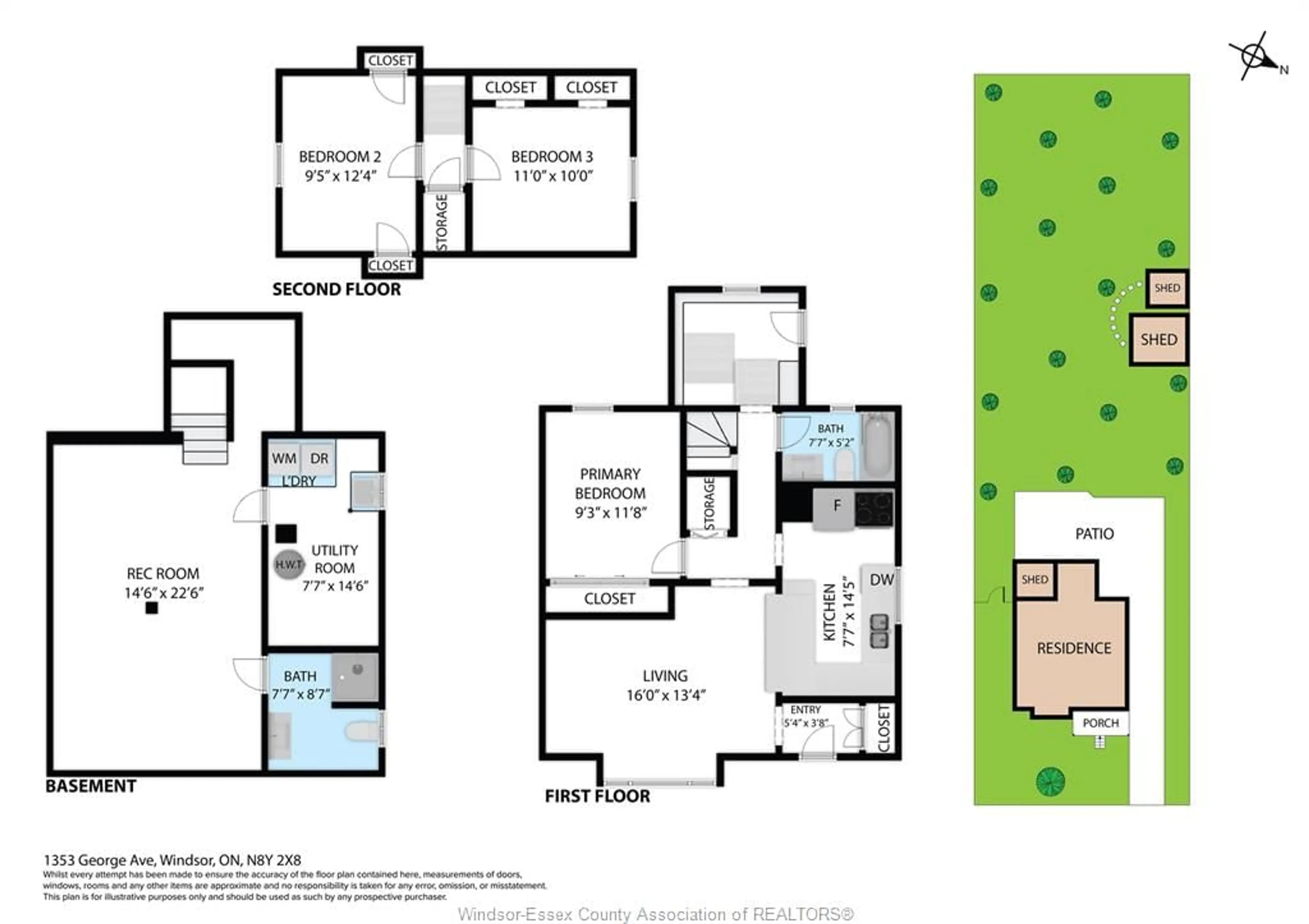 Floor plan for 1353 George Ave, Windsor Ontario N8Y 2X8