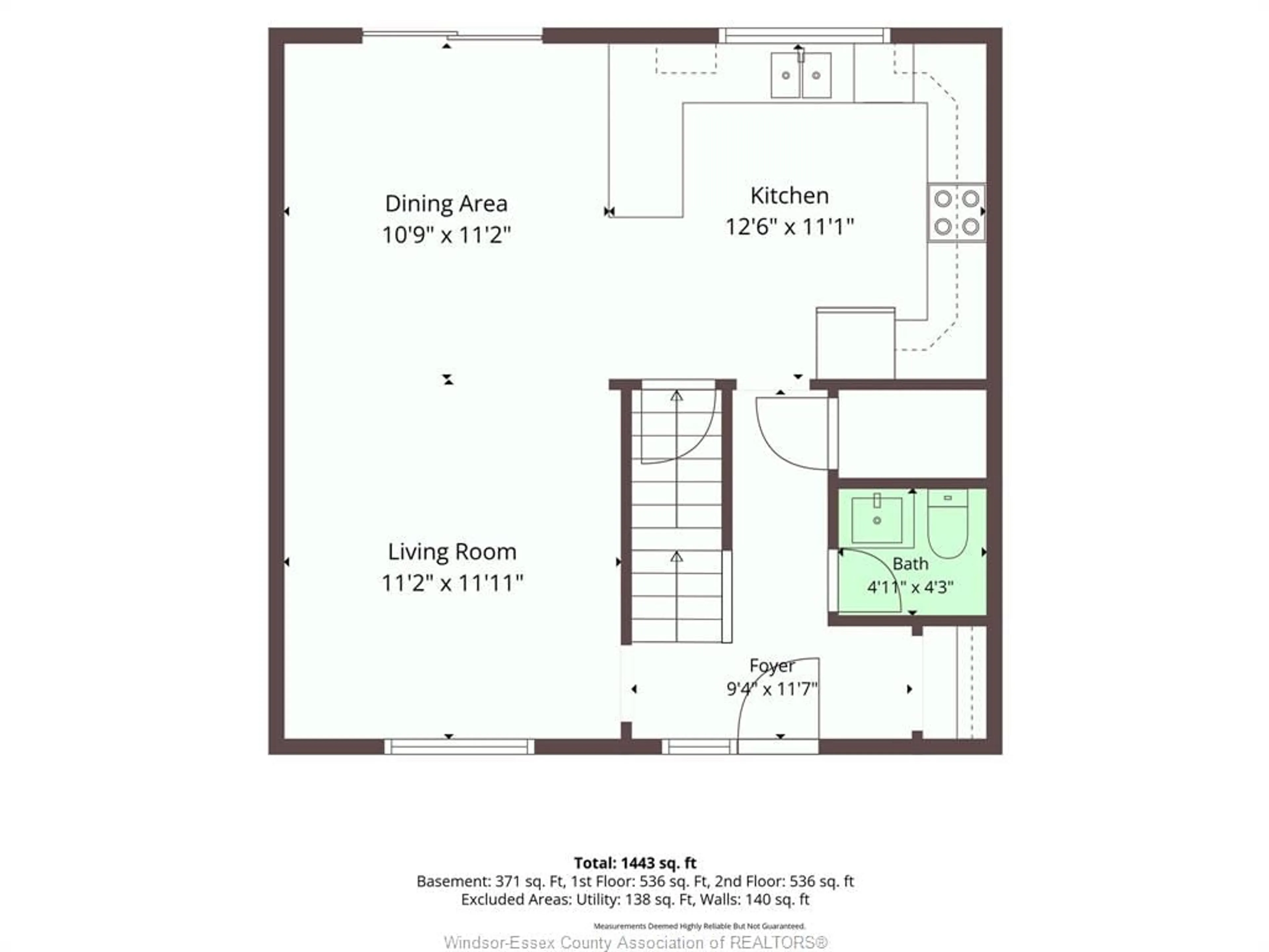 Floor plan for 10700 ATWATER Cres, Windsor Ontario N8R 1N6