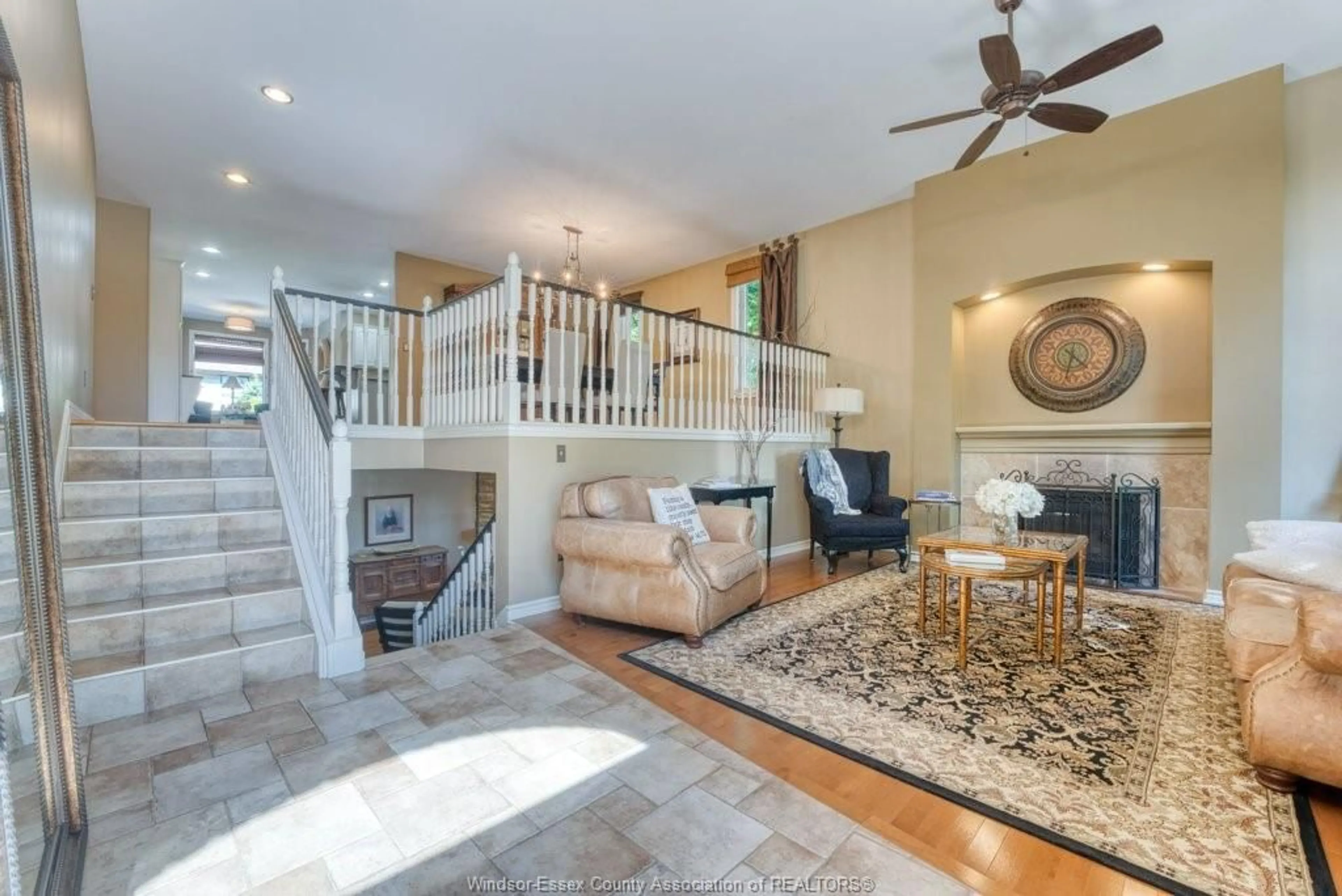 Living room with furniture, ceramic/tile floor for 3898 NORTHWAY Ave, Windsor Ontario N9G 2P9
