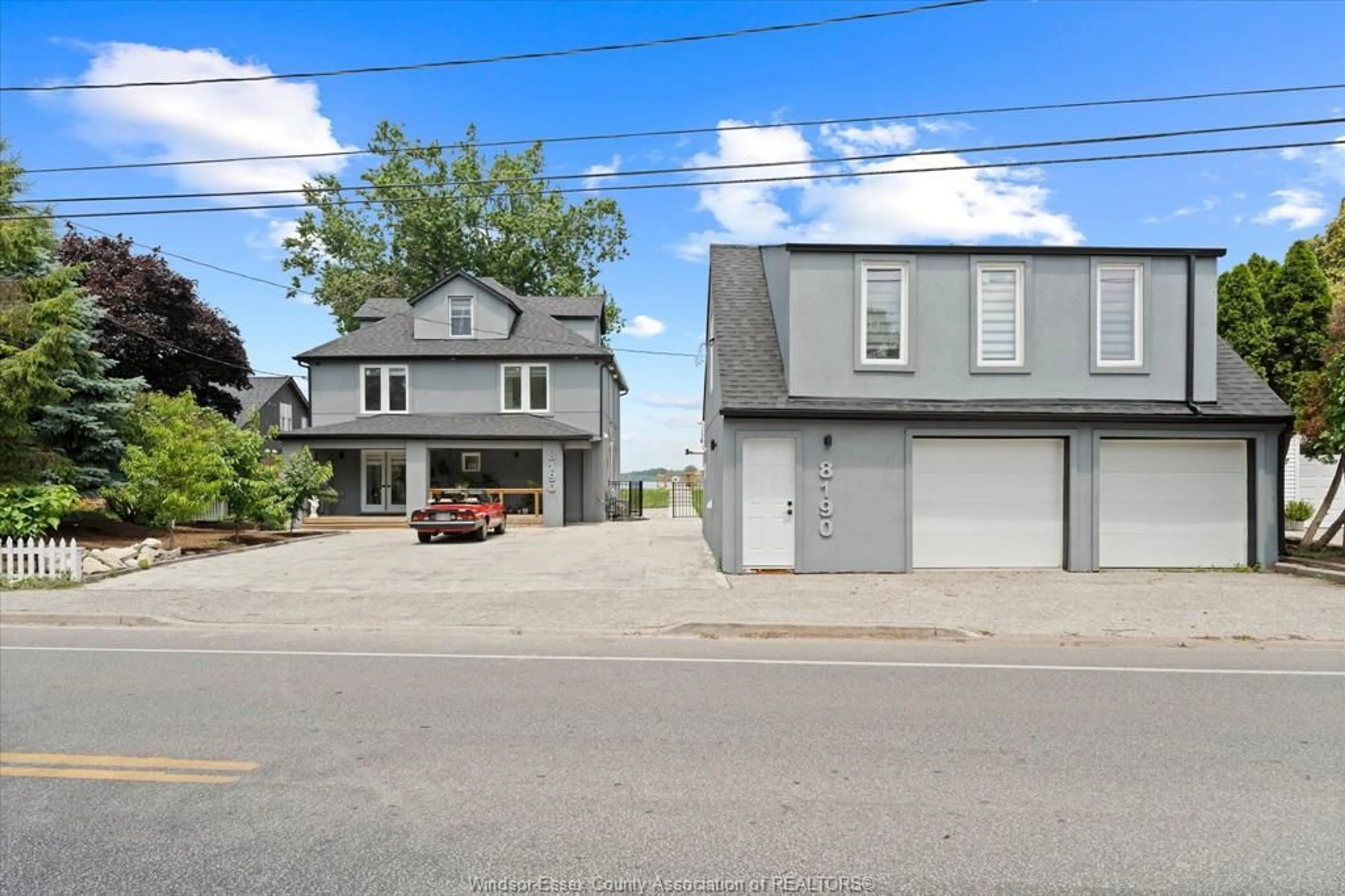 A pic from outside/outdoor area/front of a property/back of a property/a pic from drone, street for 8190 RIVERSIDE Dr, Windsor Ontario N8S 1E4