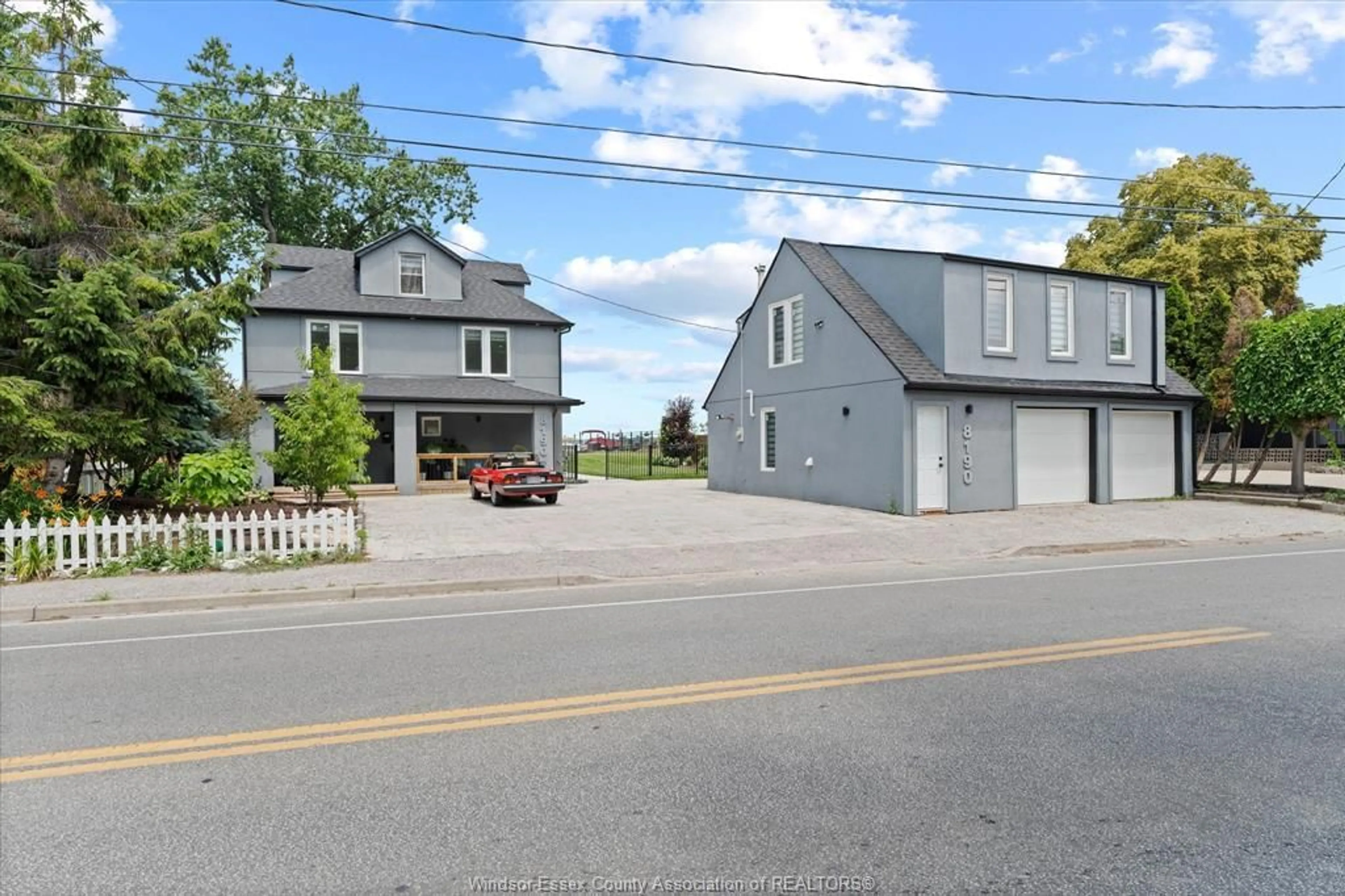A pic from outside/outdoor area/front of a property/back of a property/a pic from drone, street for 8190 RIVERSIDE Dr, Windsor Ontario N8S 1E4