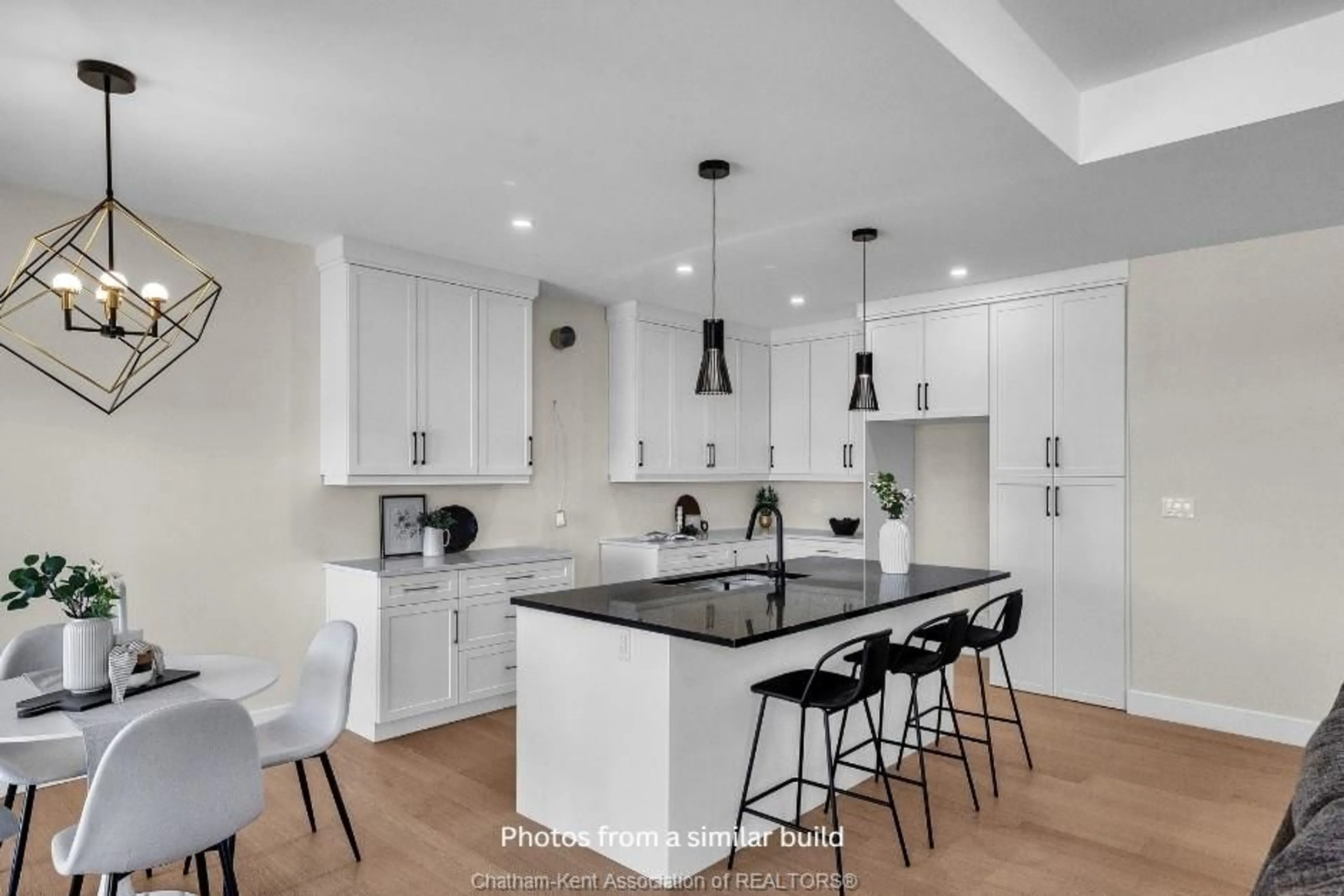 Contemporary kitchen, ceramic/tile floor for 207 Rosewood Cres, Chatham Ontario N7M 0V4