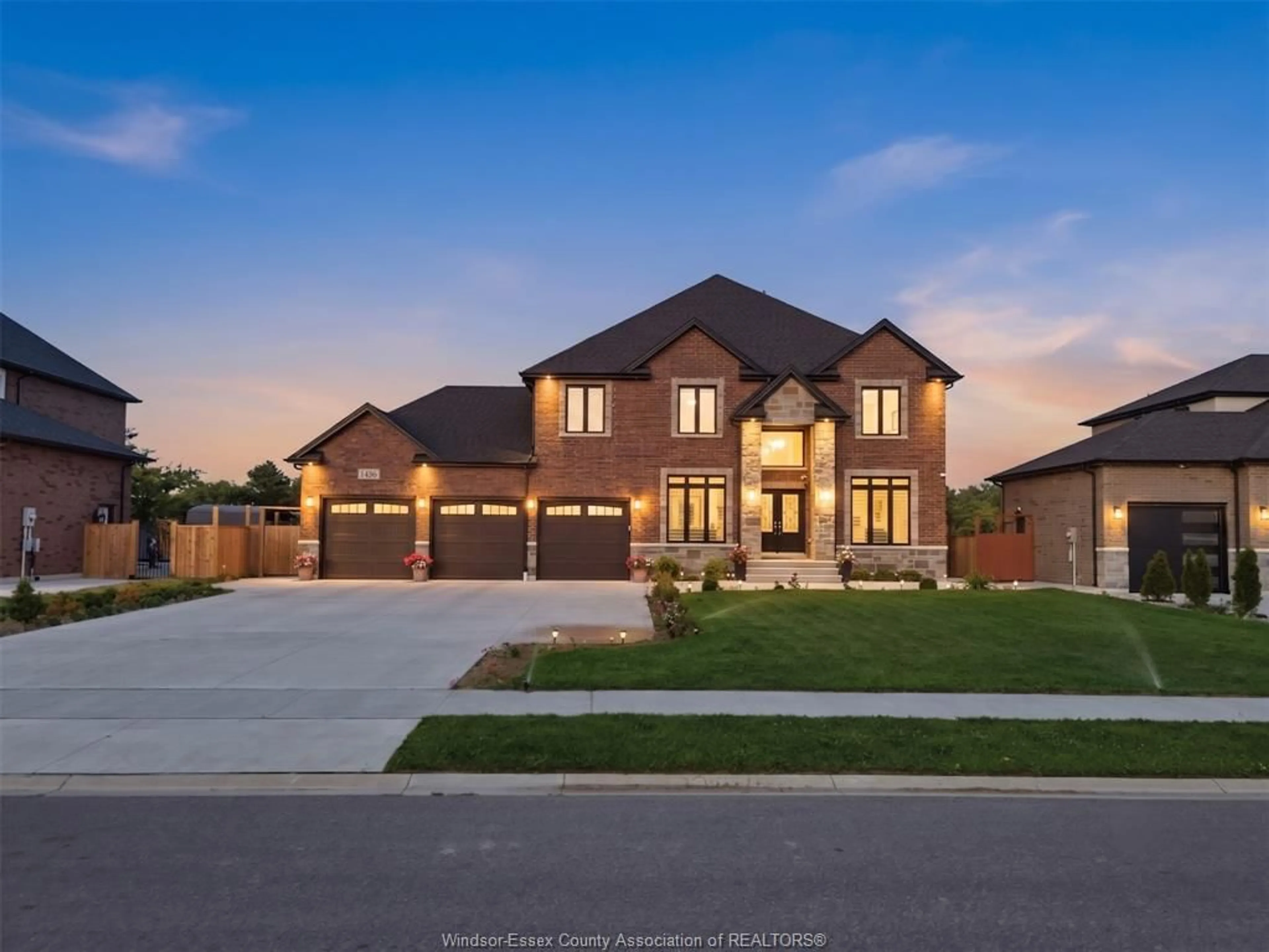 Home with brick exterior material, street for 1436 MULLINS Dr, Lakeshore Ontario N0R 1V0