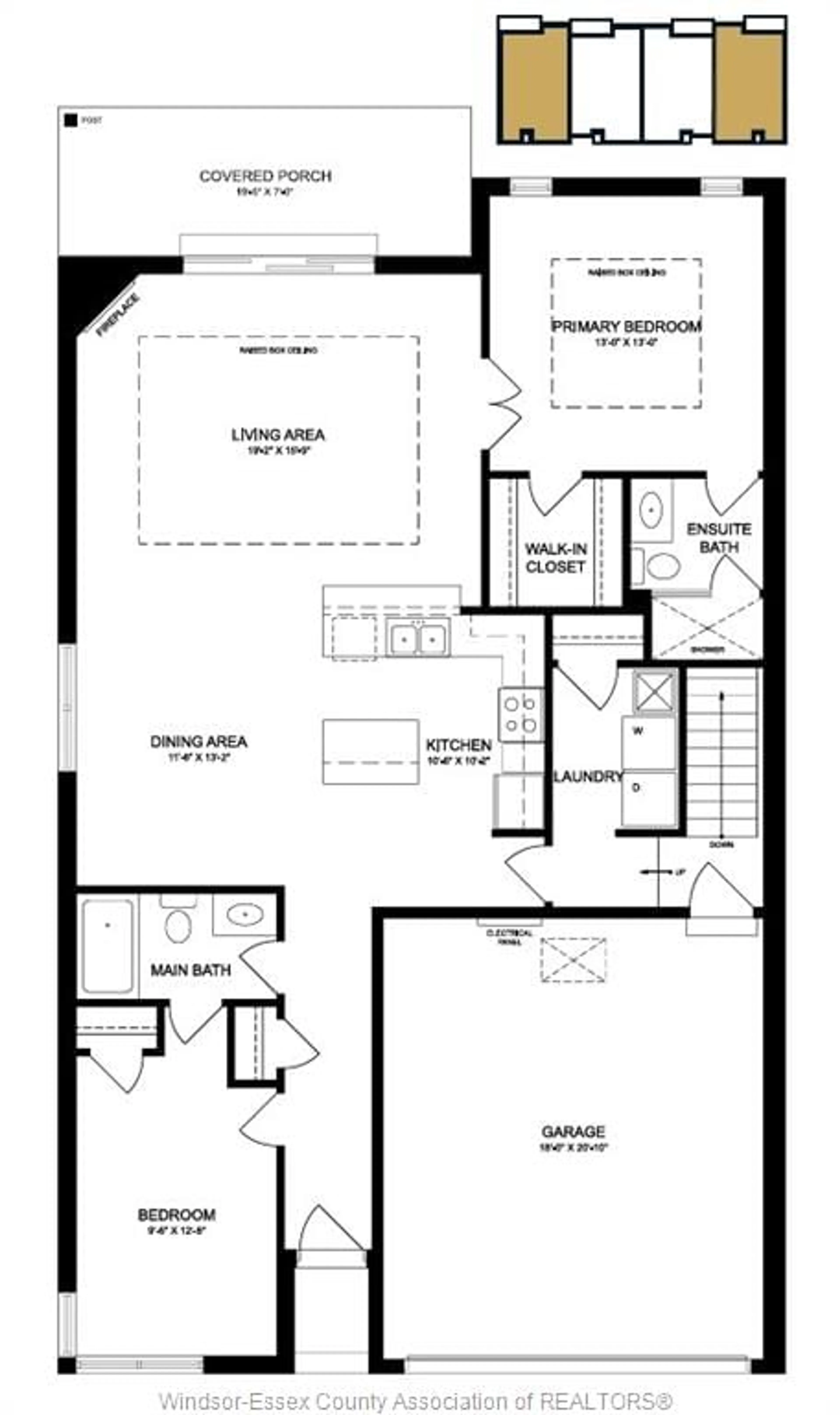 Floor plan for 10270 BEVERLY GLEN #106, Windsor Ontario N8P 0C2