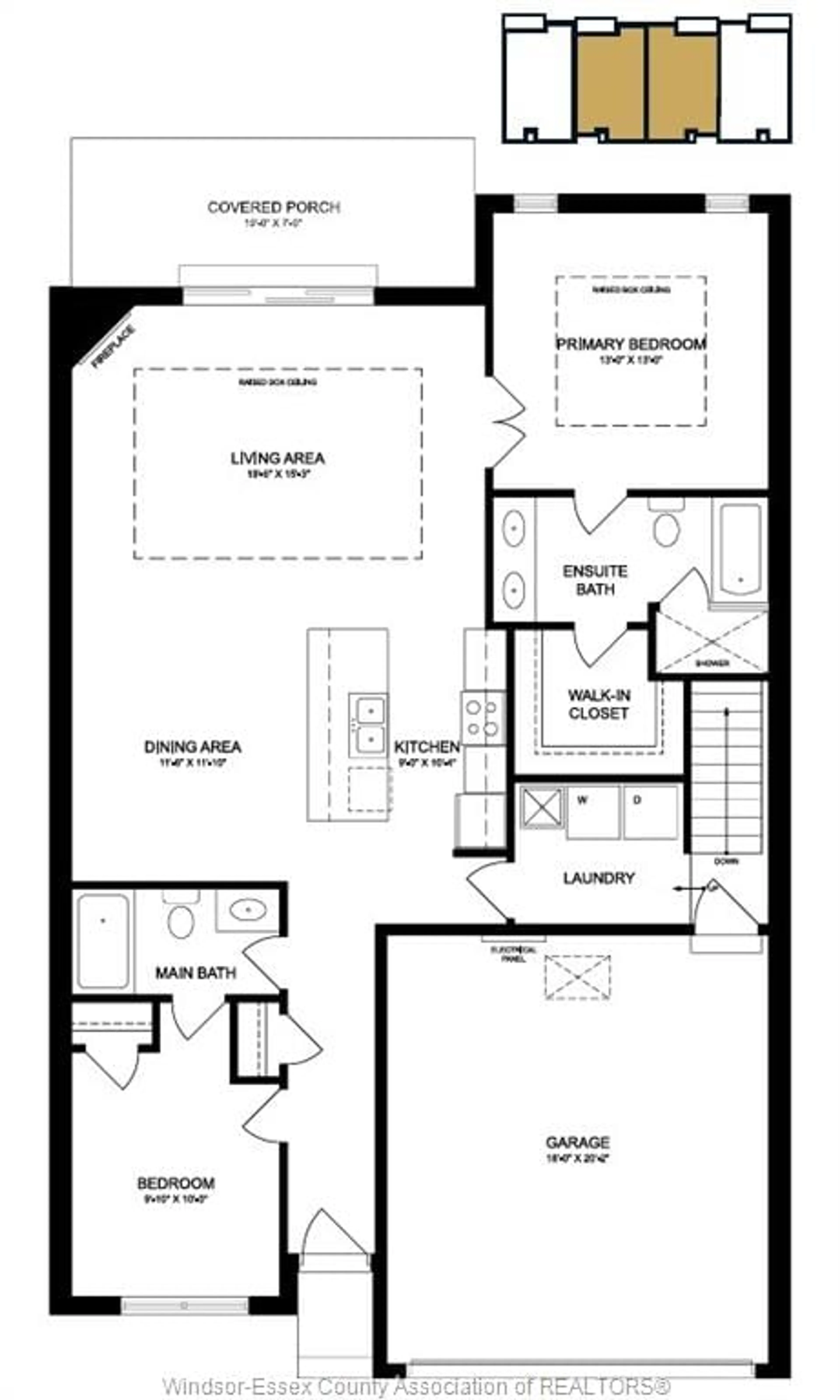 Floor plan for 10288 BEVERLY GLEN #105, Windsor Ontario N8P 0C2
