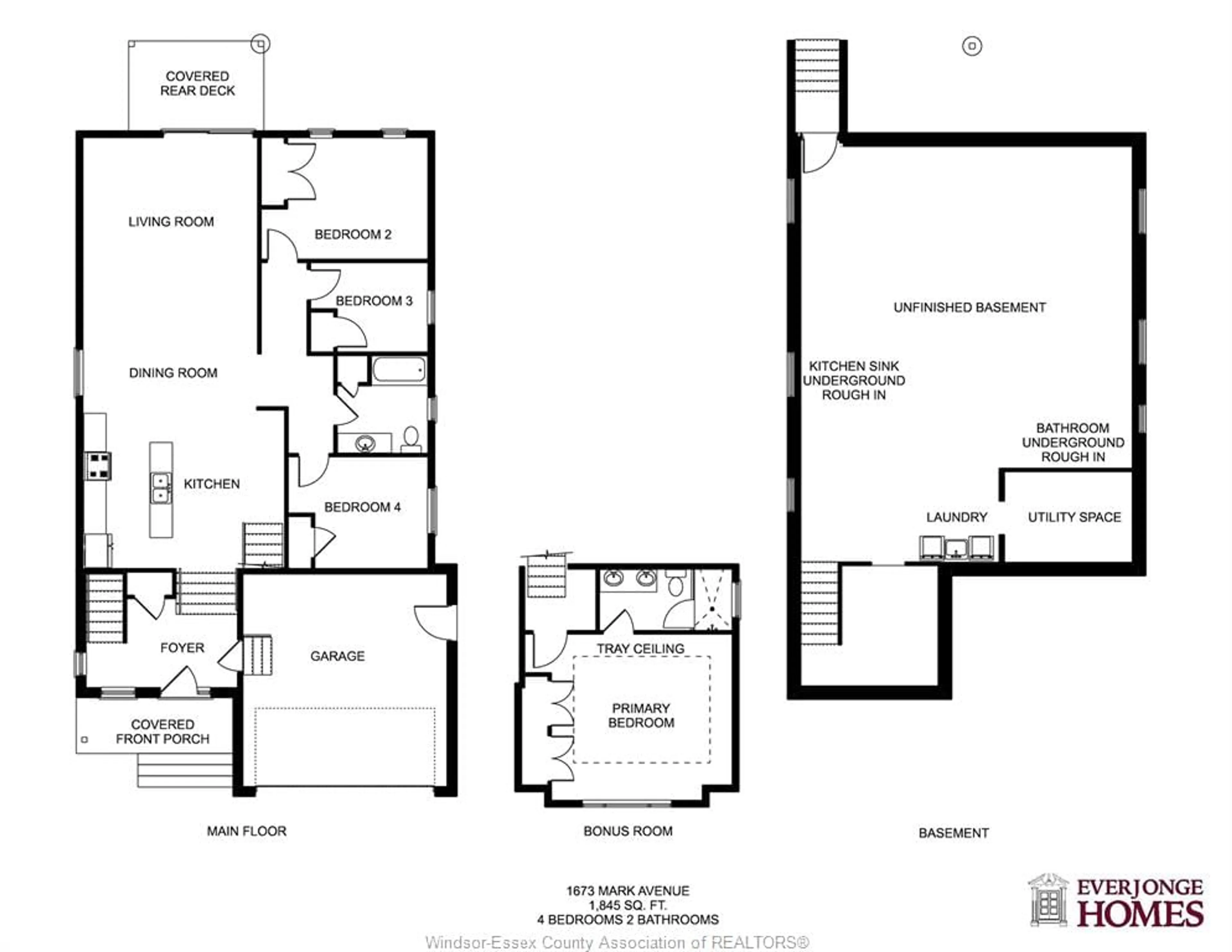 Floor plan for 1673 MARK AVENUE, Windsor Ontario N9B 3G5