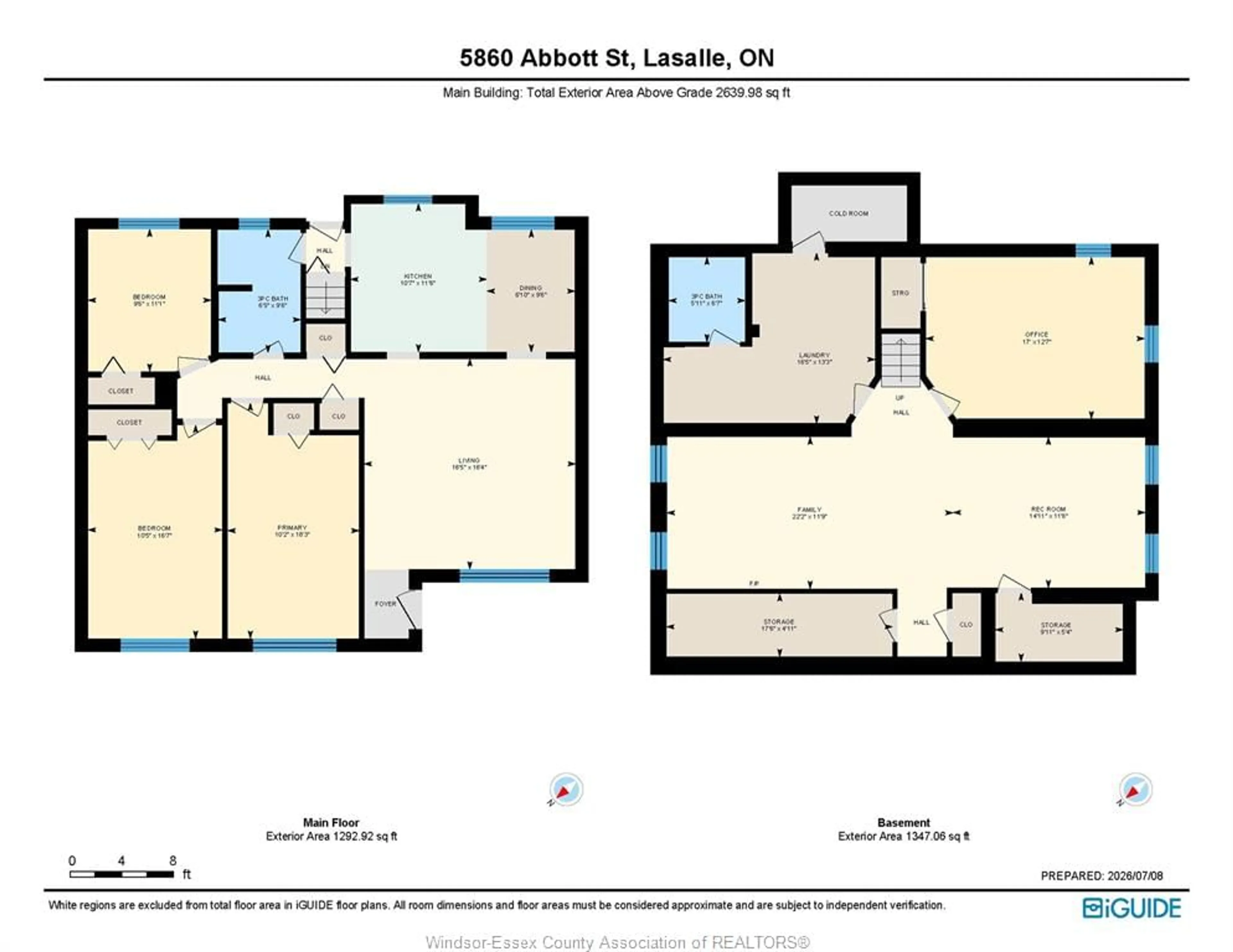 Floor plan for 5860 ABBOTT St, LaSalle Ontario N9J 2K4