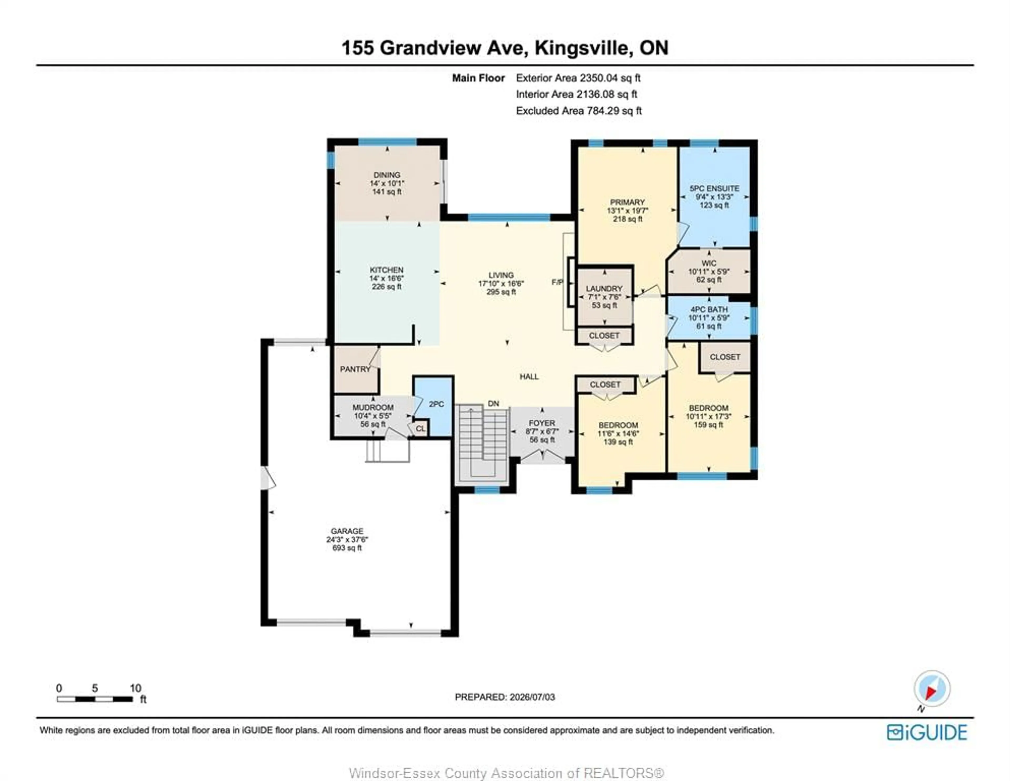 Floor plan for 155 Grandview Ave, Kingsville Ontario N9Y 0C8
