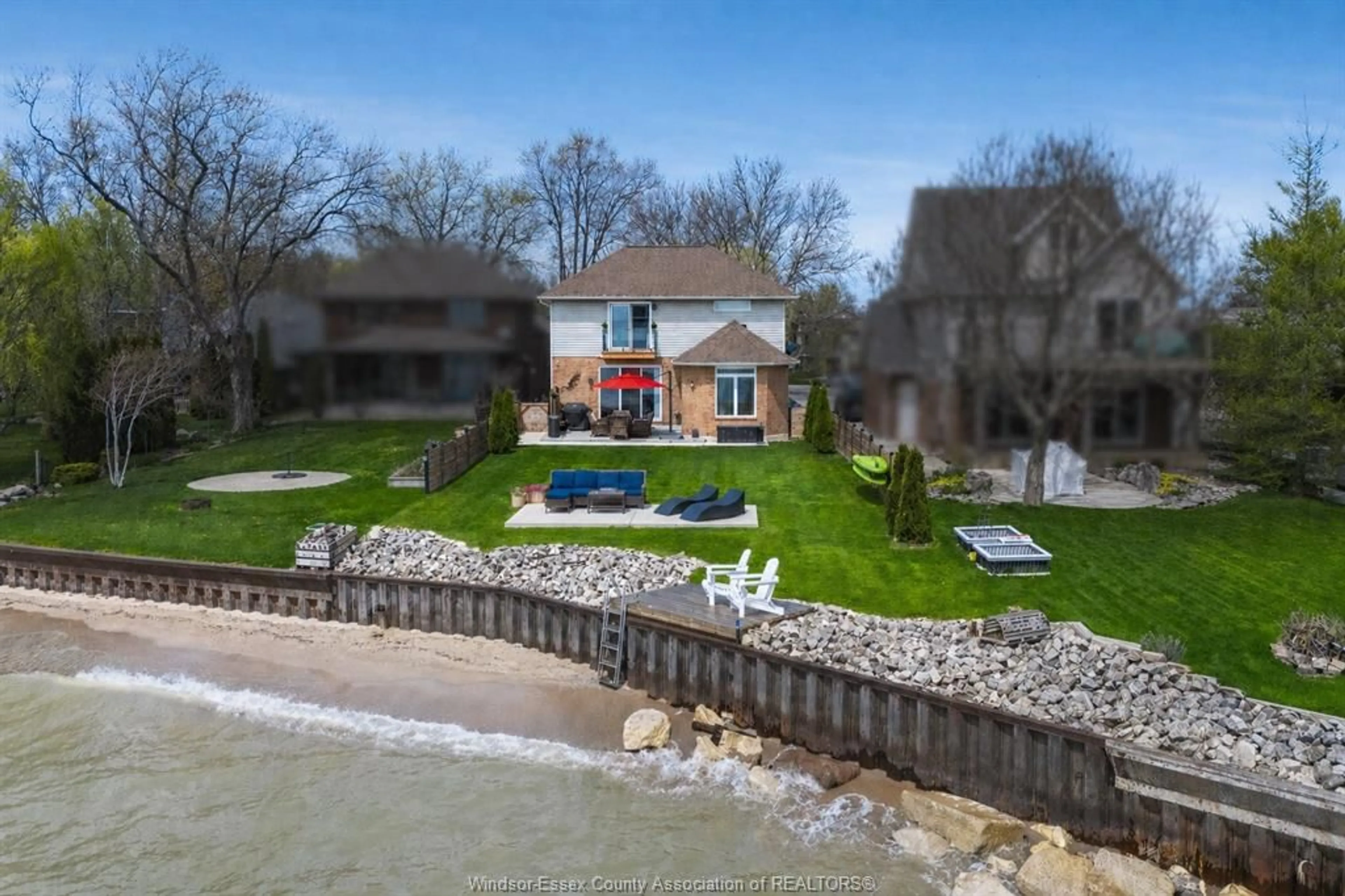 A pic from outside/outdoor area/front of a property/back of a property/a pic from drone, water/lake/river/ocean view for 533 Cumberland Way, Colchester Ontario N0R 1G0