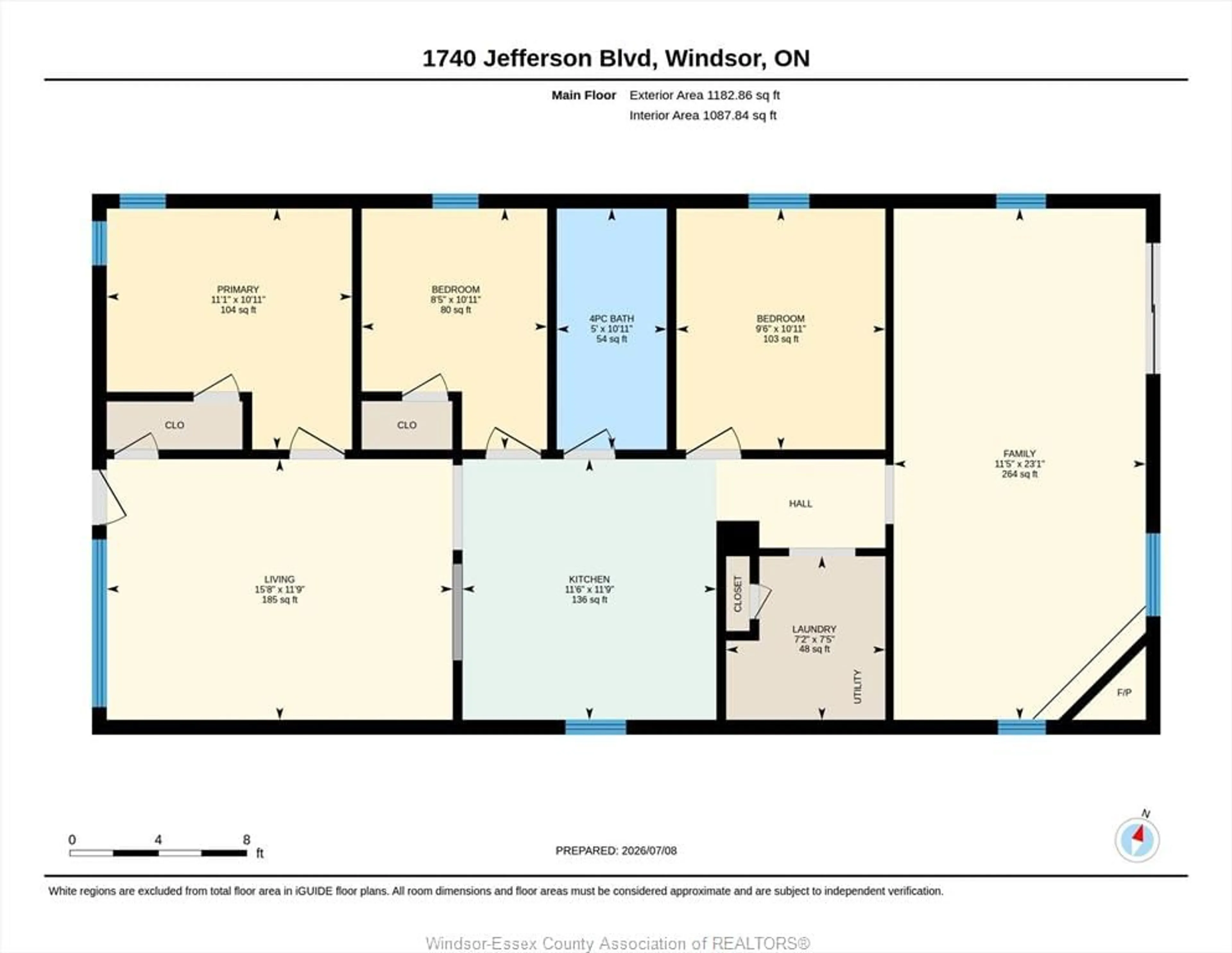 Floor plan for 1740 JEFFERSON, Windsor Ontario N8T 2V7
