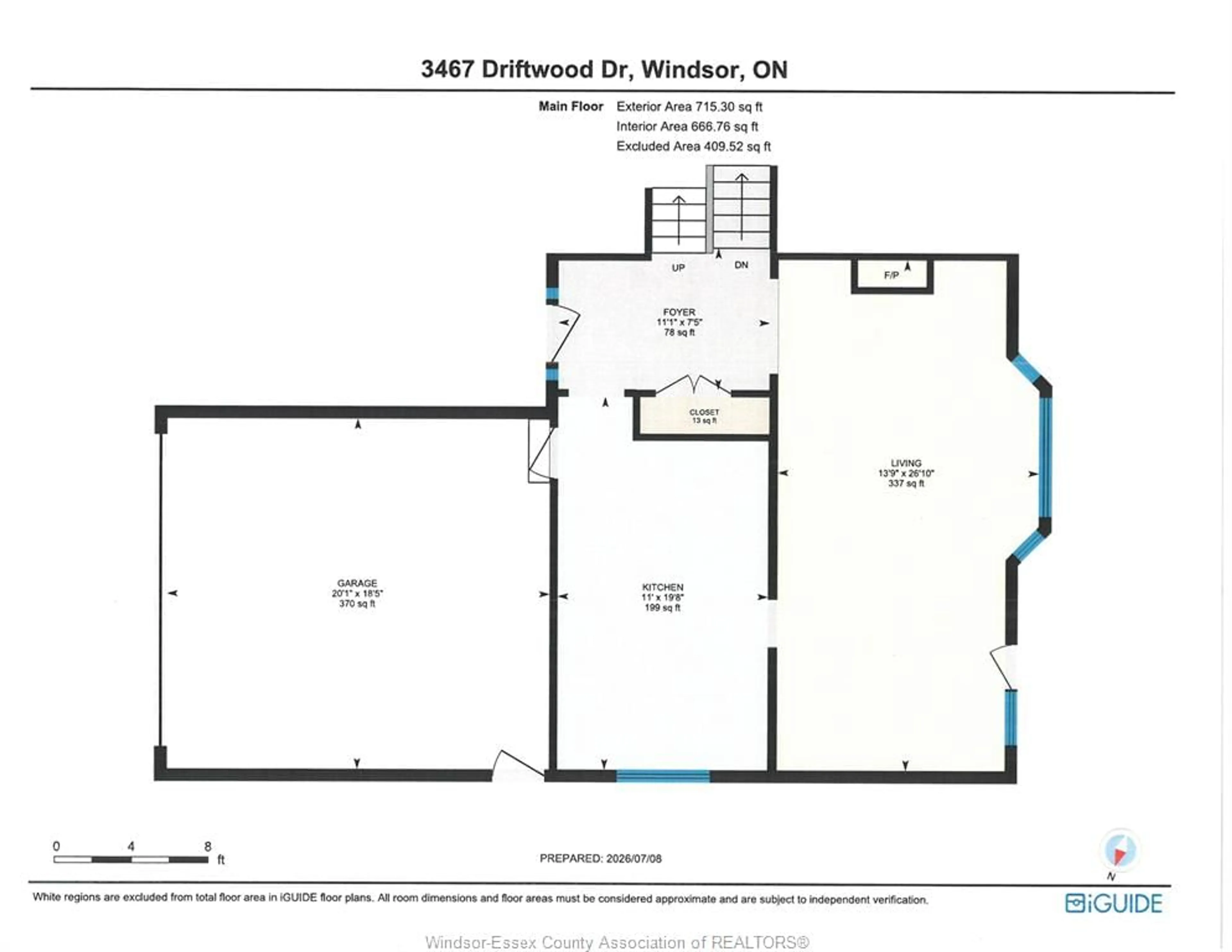 Floor plan for 3467 DRIFTWOOD Dr, Windsor Ontario N9E 4A8
