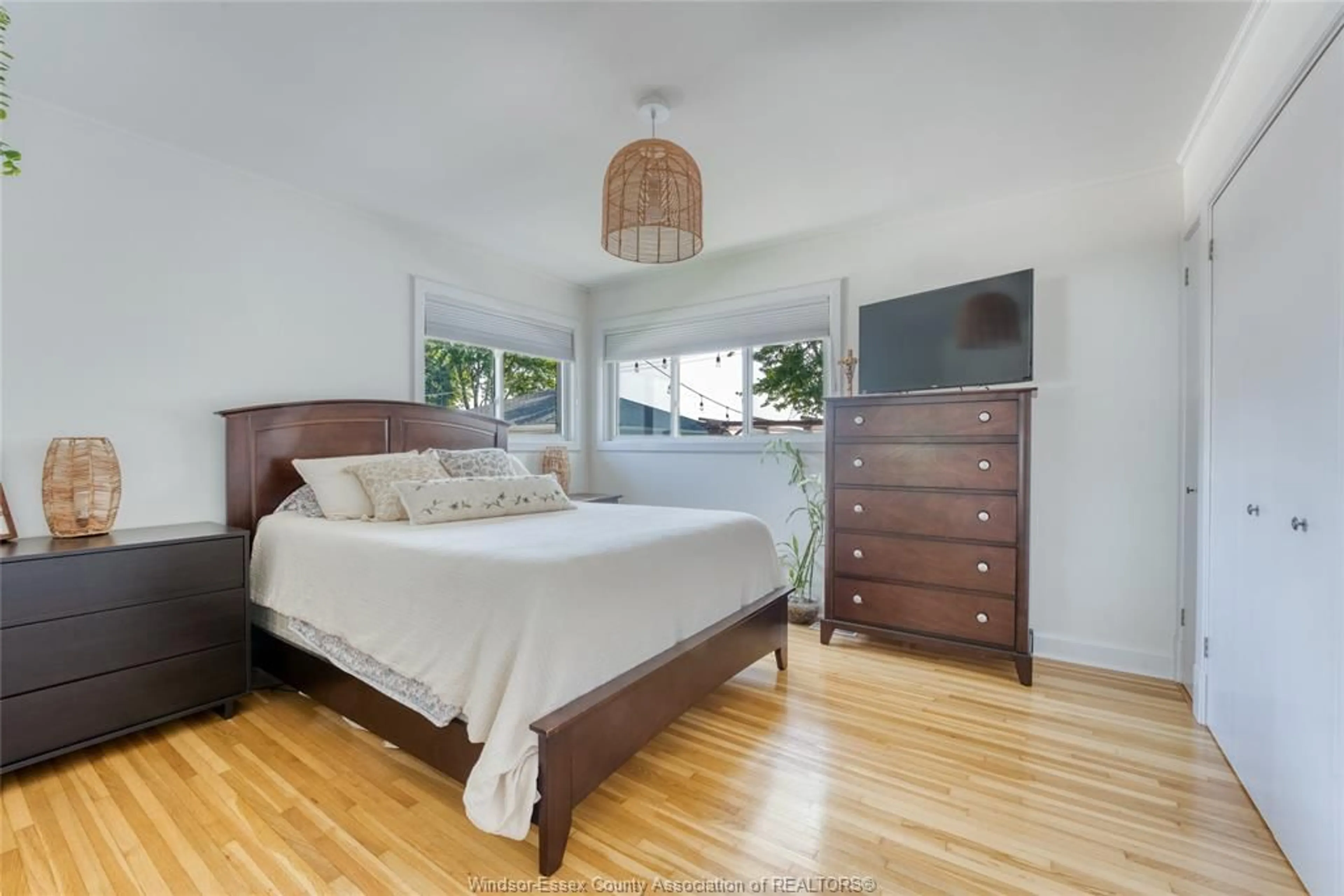 Bedroom with bed, wood/laminate floor for 14001 WALKER ROAD, Essex Ontario N0R 1J0