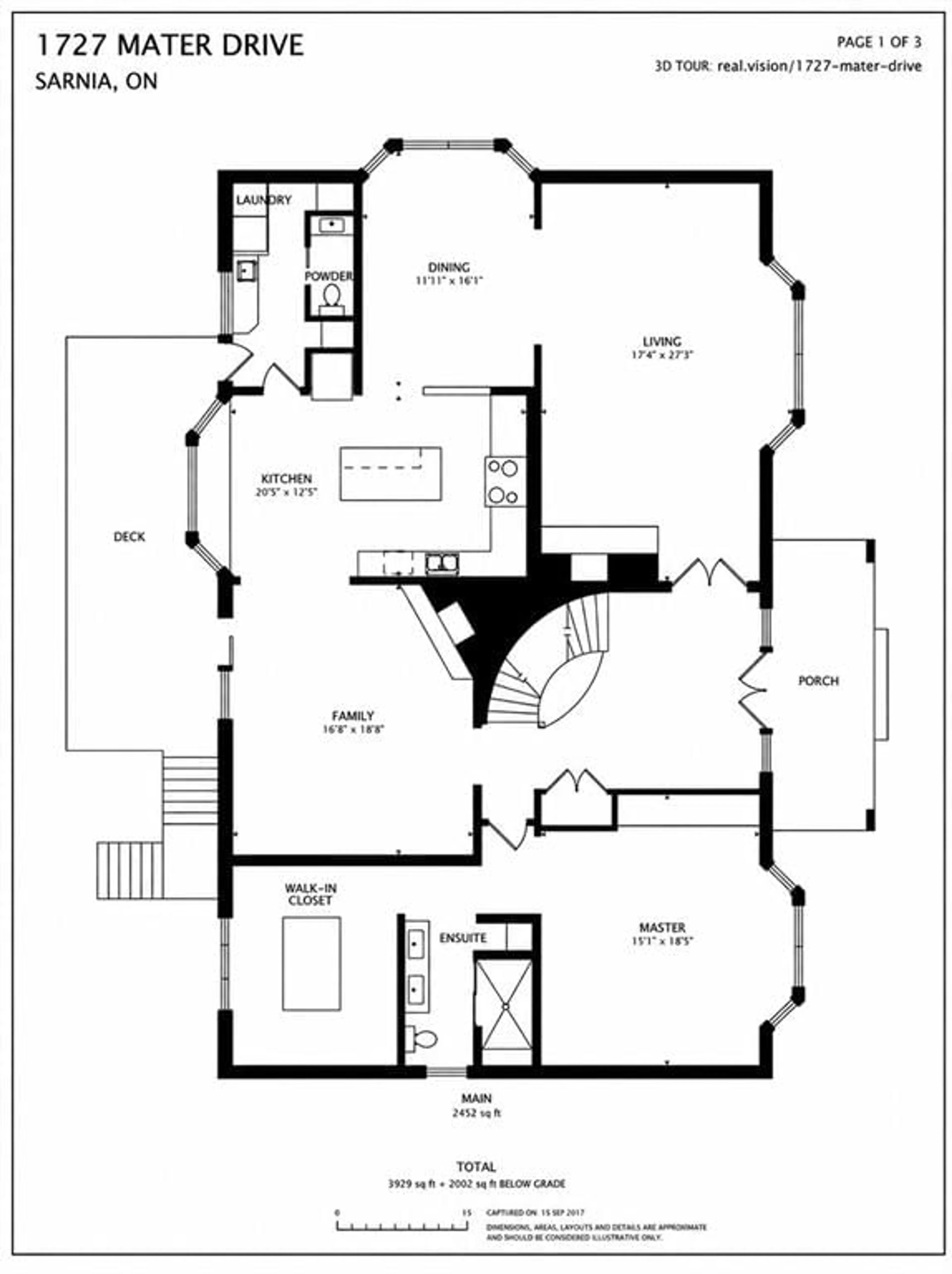 Floor plan for 1727 MATER Dr, Sarnia Ontario N7S 3S4