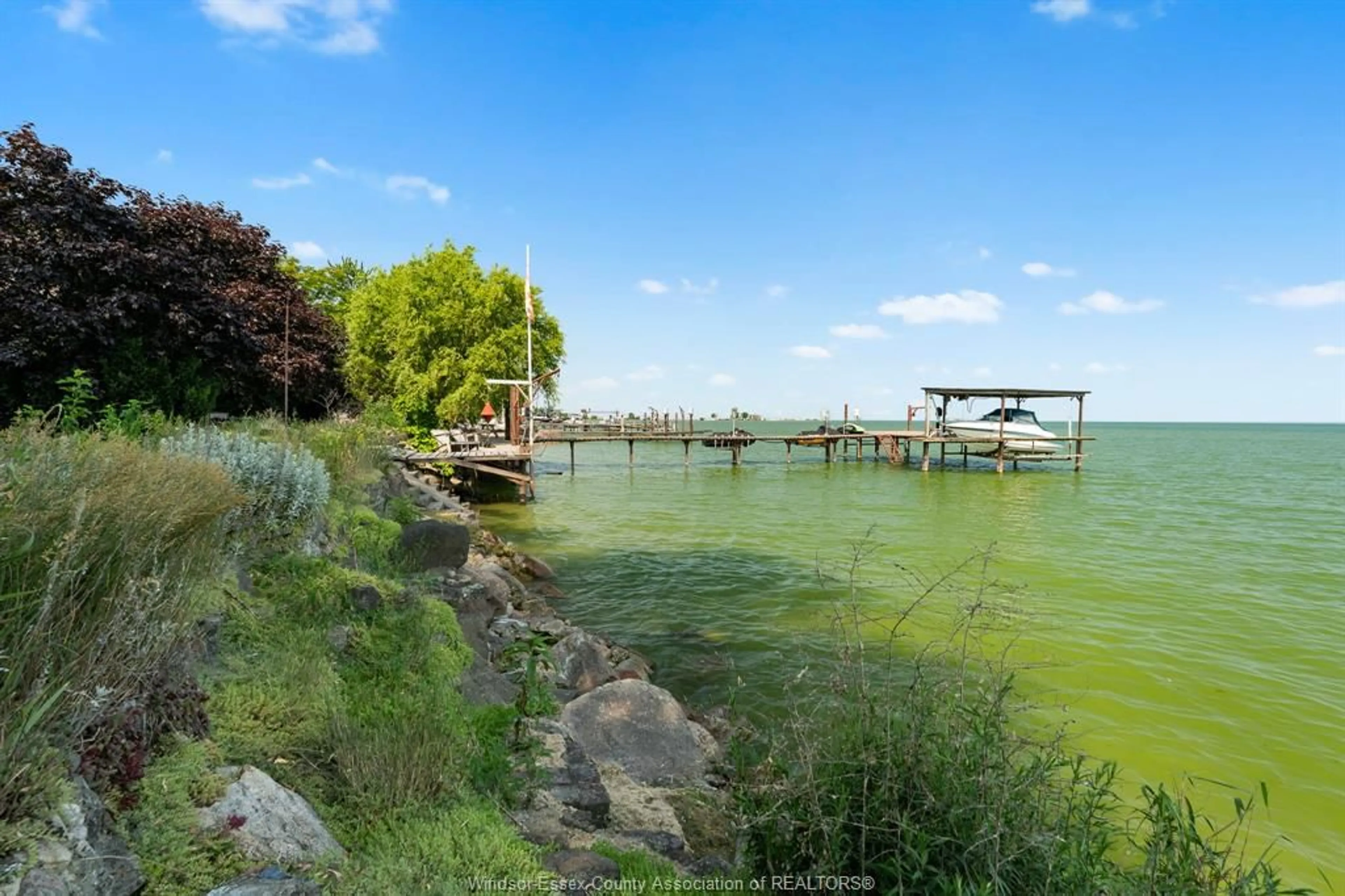 Patio, water/lake/river/ocean view for 329 Lakeview Dr, Belle River Ontario N8L 0M2