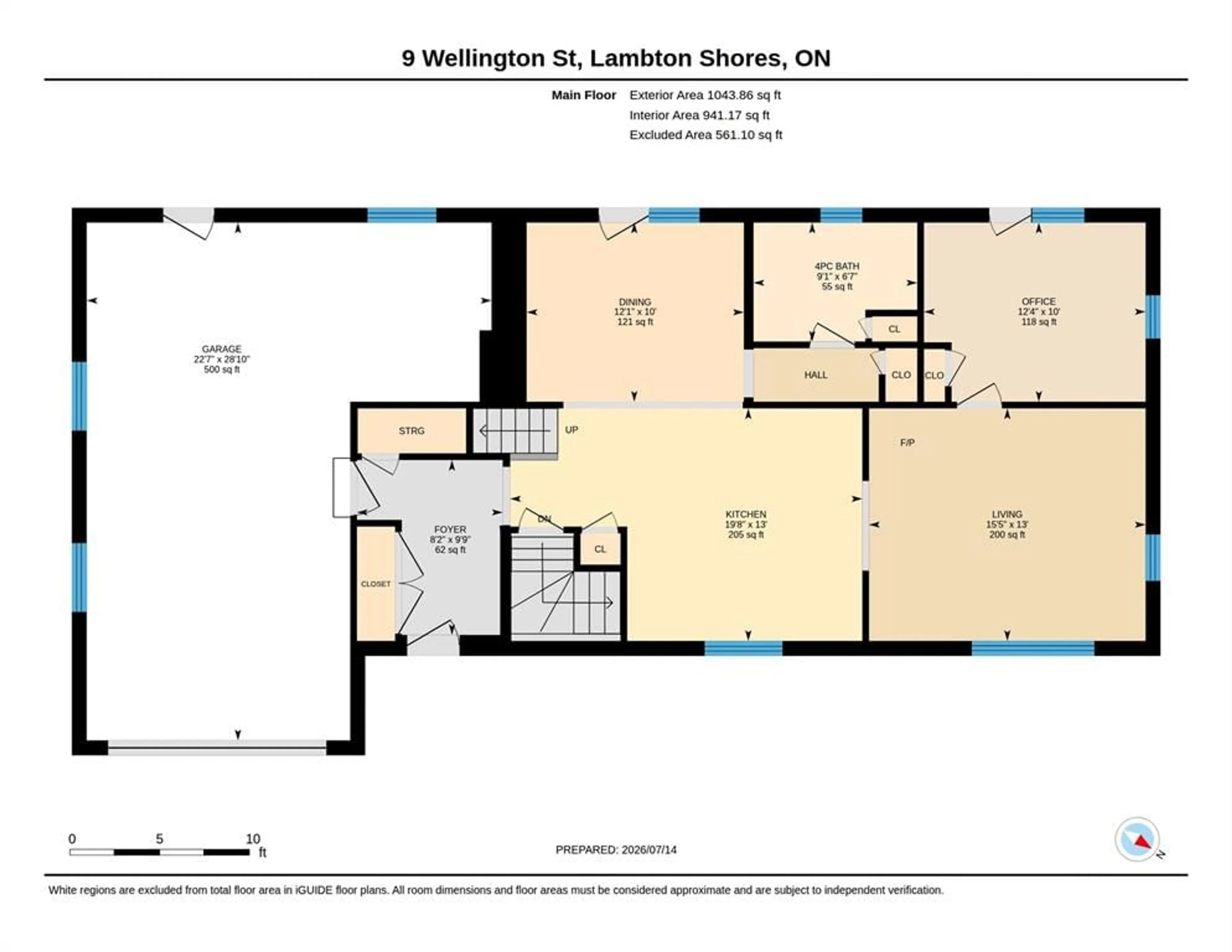 Floor plan for 9 WELLIGTON St, Lambton Shores Ontario N0M 1B0