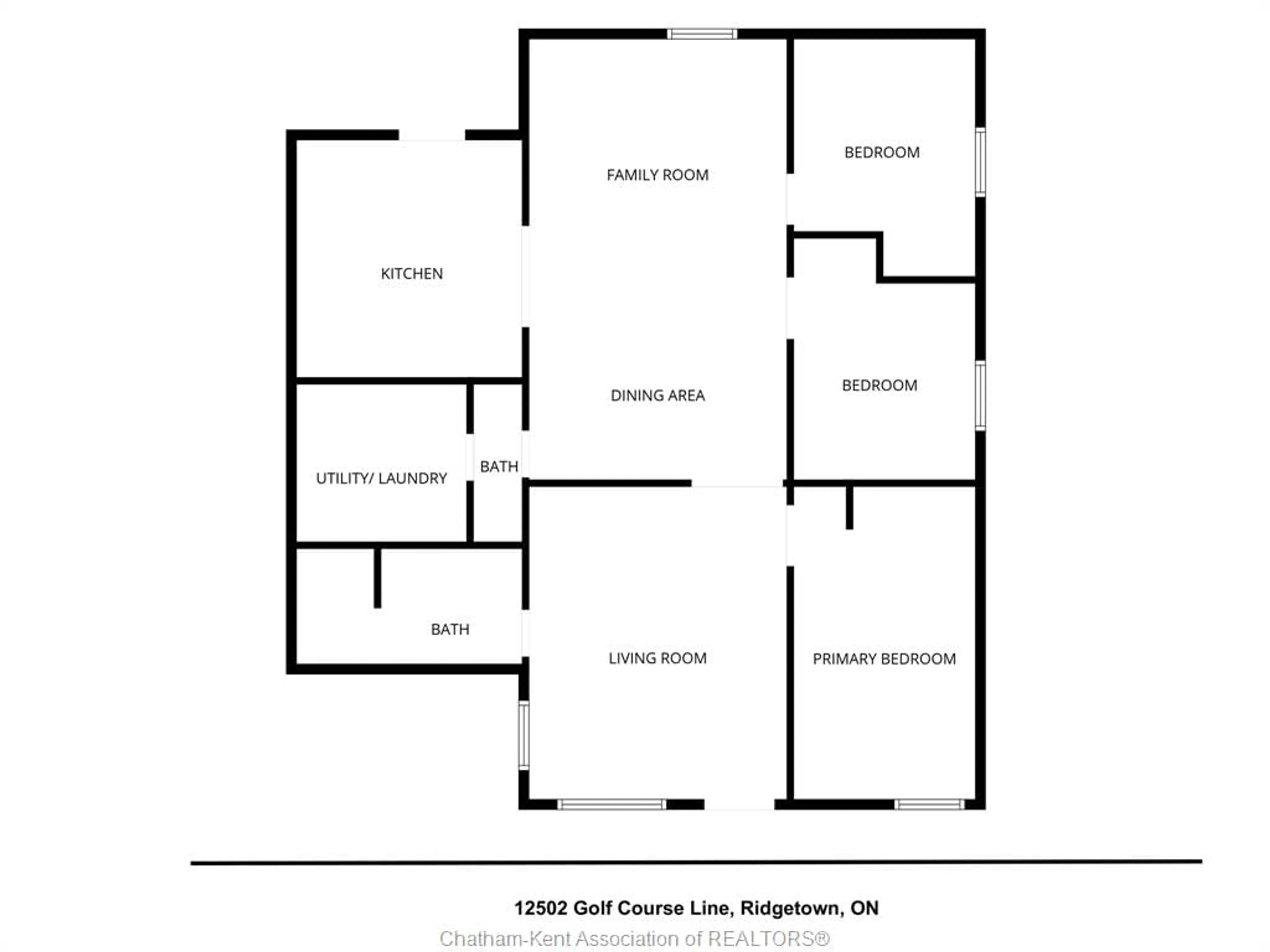 Floor plan for 12502 GOLF COURSE Line, Ridgetown Ontario N0P 2C0