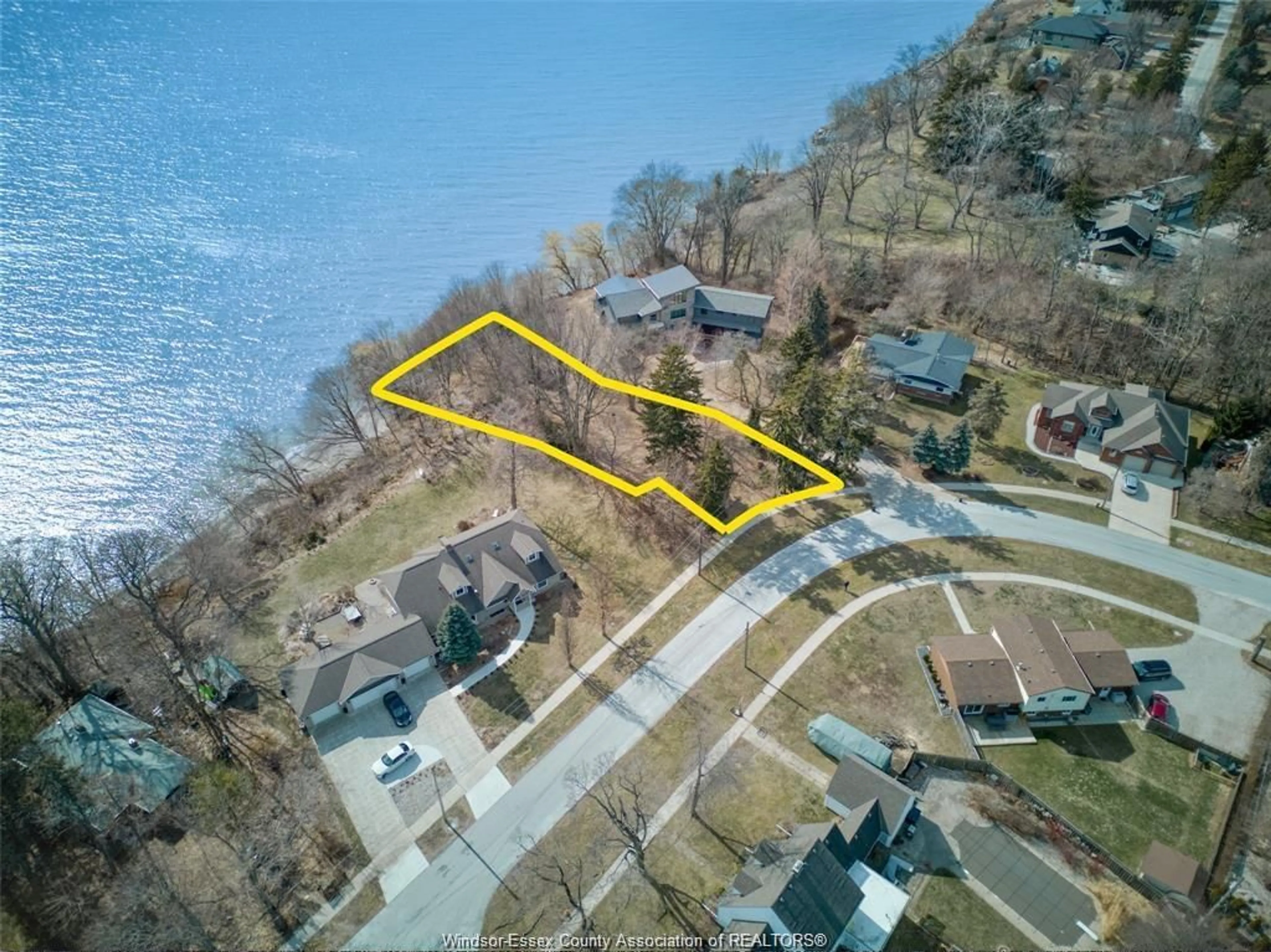 A pic from outside/outdoor area/front of a property/back of a property/a pic from drone, water/lake/river/ocean view for V/L BRIARWOOD Cres, Kingsville Ontario N9Y 2S1