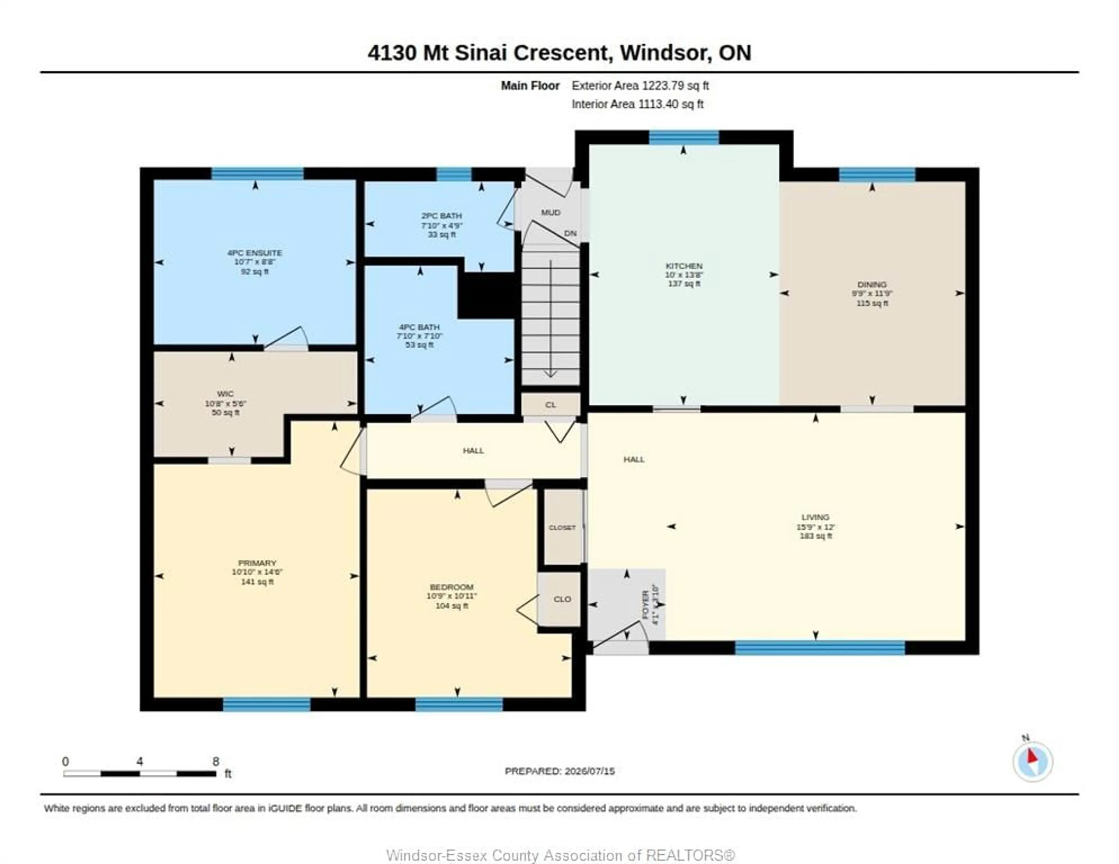 Floor plan for 4130 MOUNT SINAI Cres, Windsor Ontario N9G 2G6