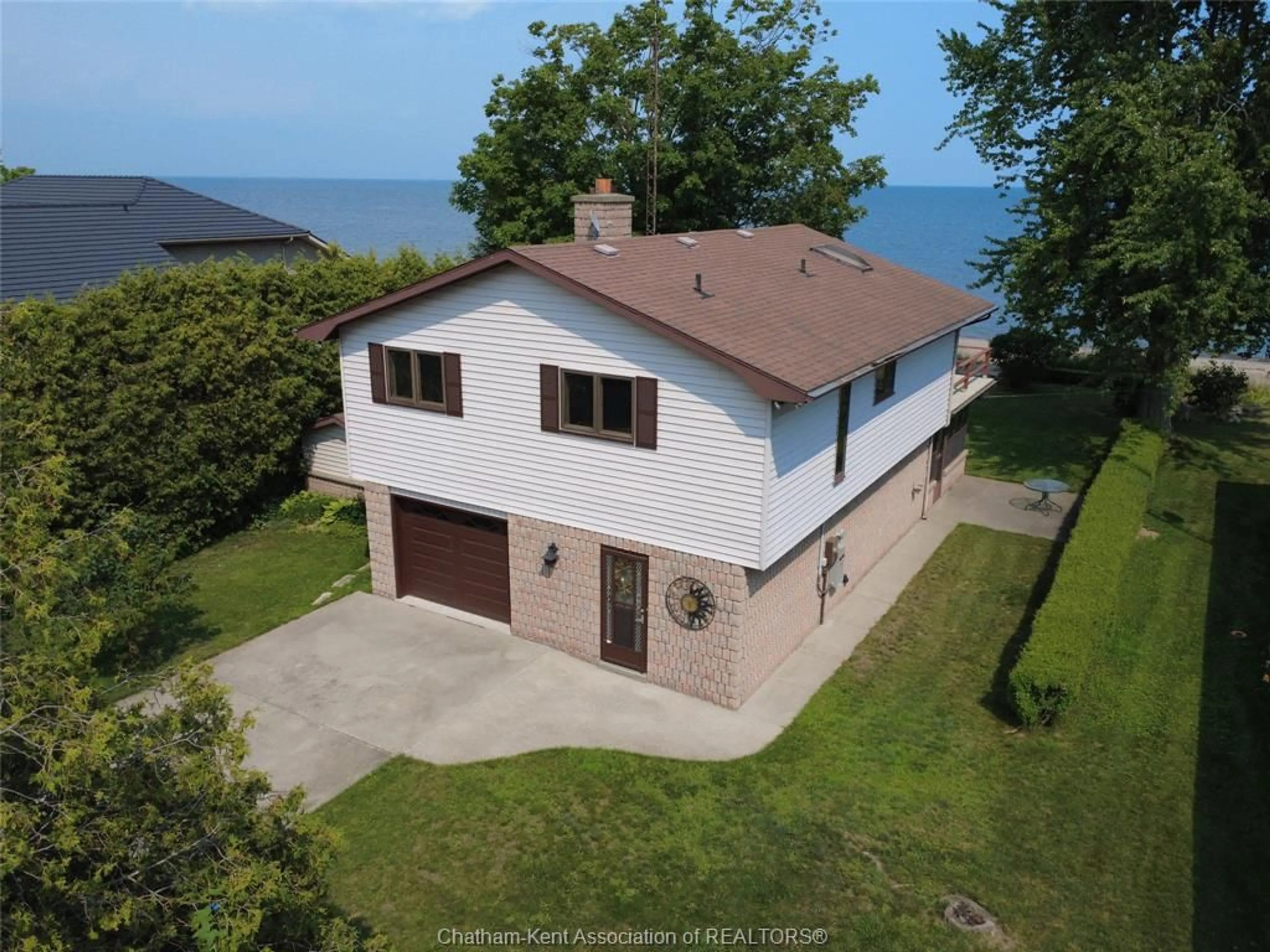 A pic from outside/outdoor area/front of a property/back of a property/a pic from drone, water/lake/river/ocean view for 12040 Rose Beach Line, Morpeth Ontario N0P 1X0
