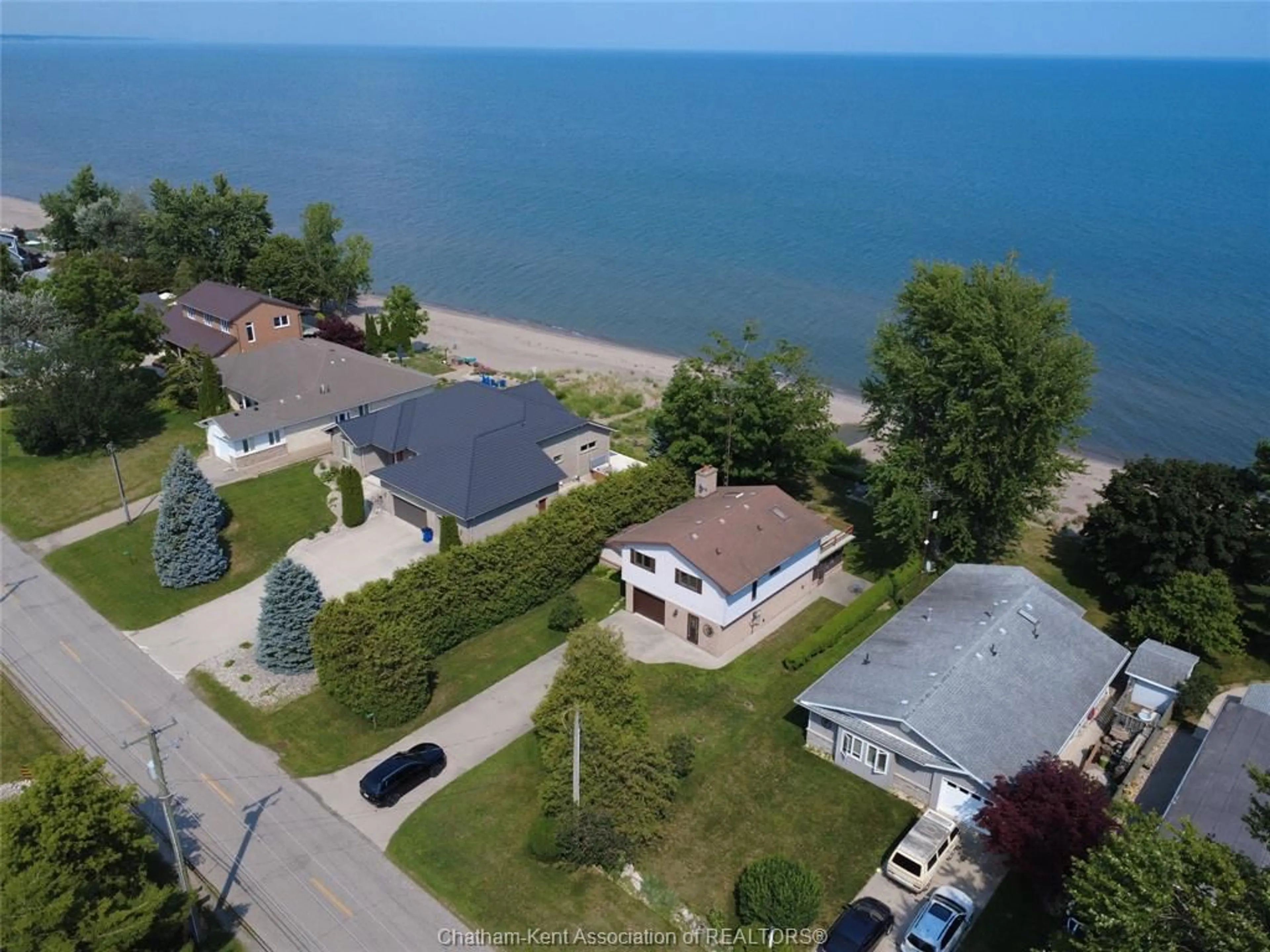 A pic from outside/outdoor area/front of a property/back of a property/a pic from drone, water/lake/river/ocean view for 12040 Rose Beach Line, Morpeth Ontario N0P 1X0