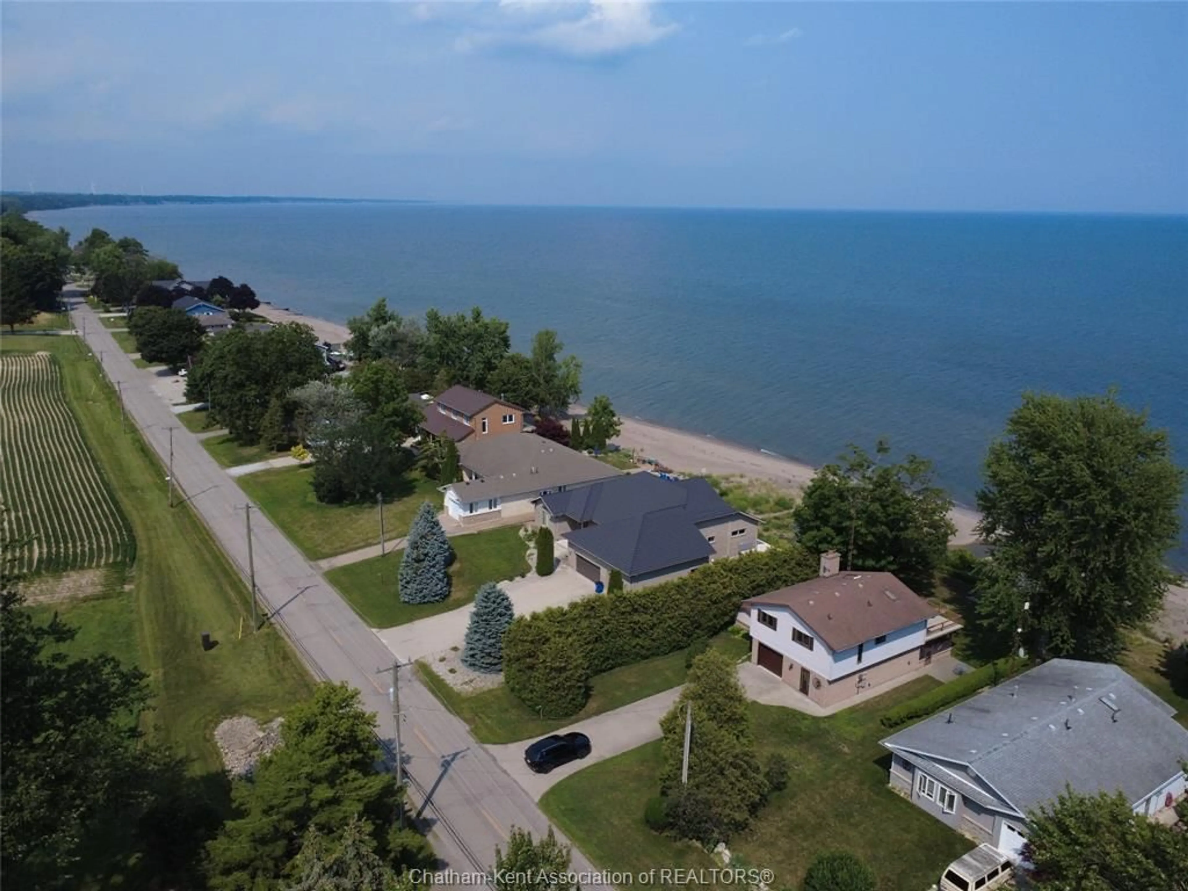 A pic from outside/outdoor area/front of a property/back of a property/a pic from drone, water/lake/river/ocean view for 12040 Rose Beach Line, Morpeth Ontario N0P 1X0