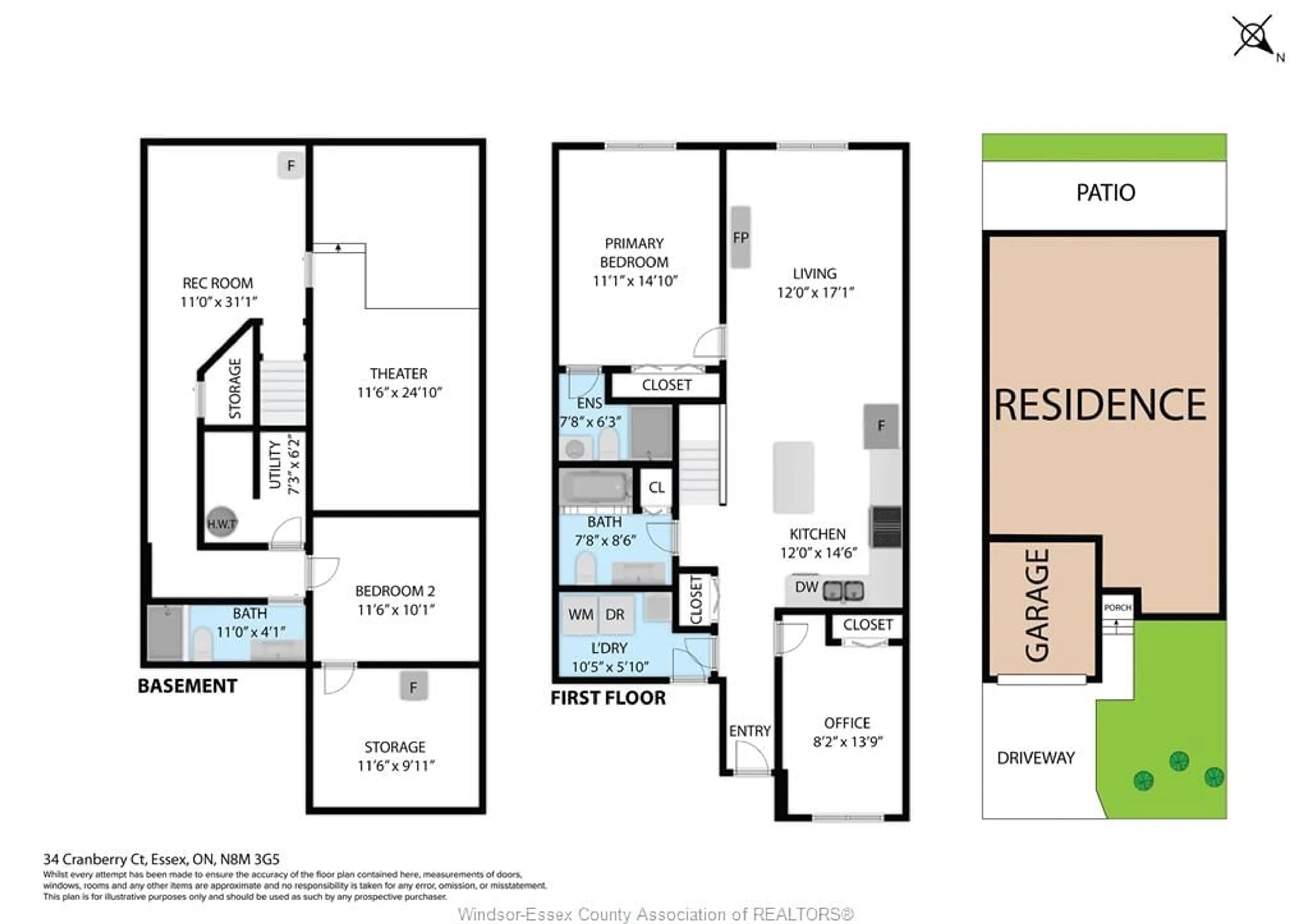 Floor plan for 34 Cranberry Crt, Essex Ontario N8M 3G5