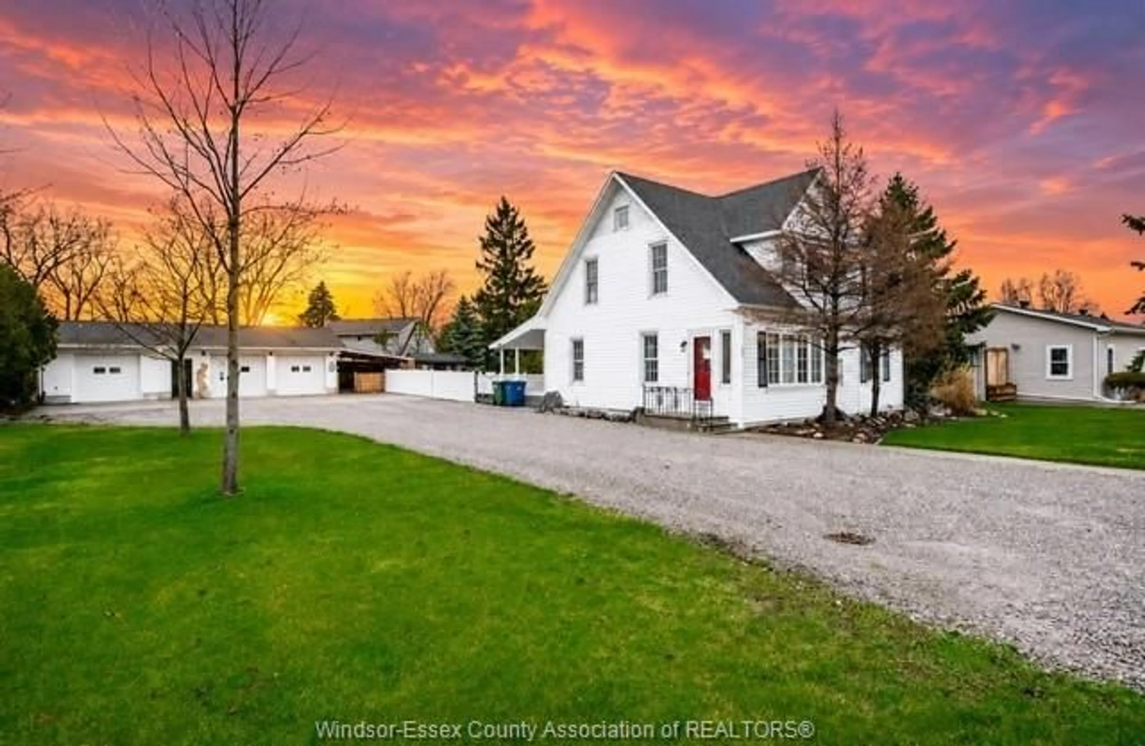 A pic from outside/outdoor area/front of a property/back of a property/a pic from drone, street for 151 BELLE RIVER Rd, Cottam Ontario N0R 1B0