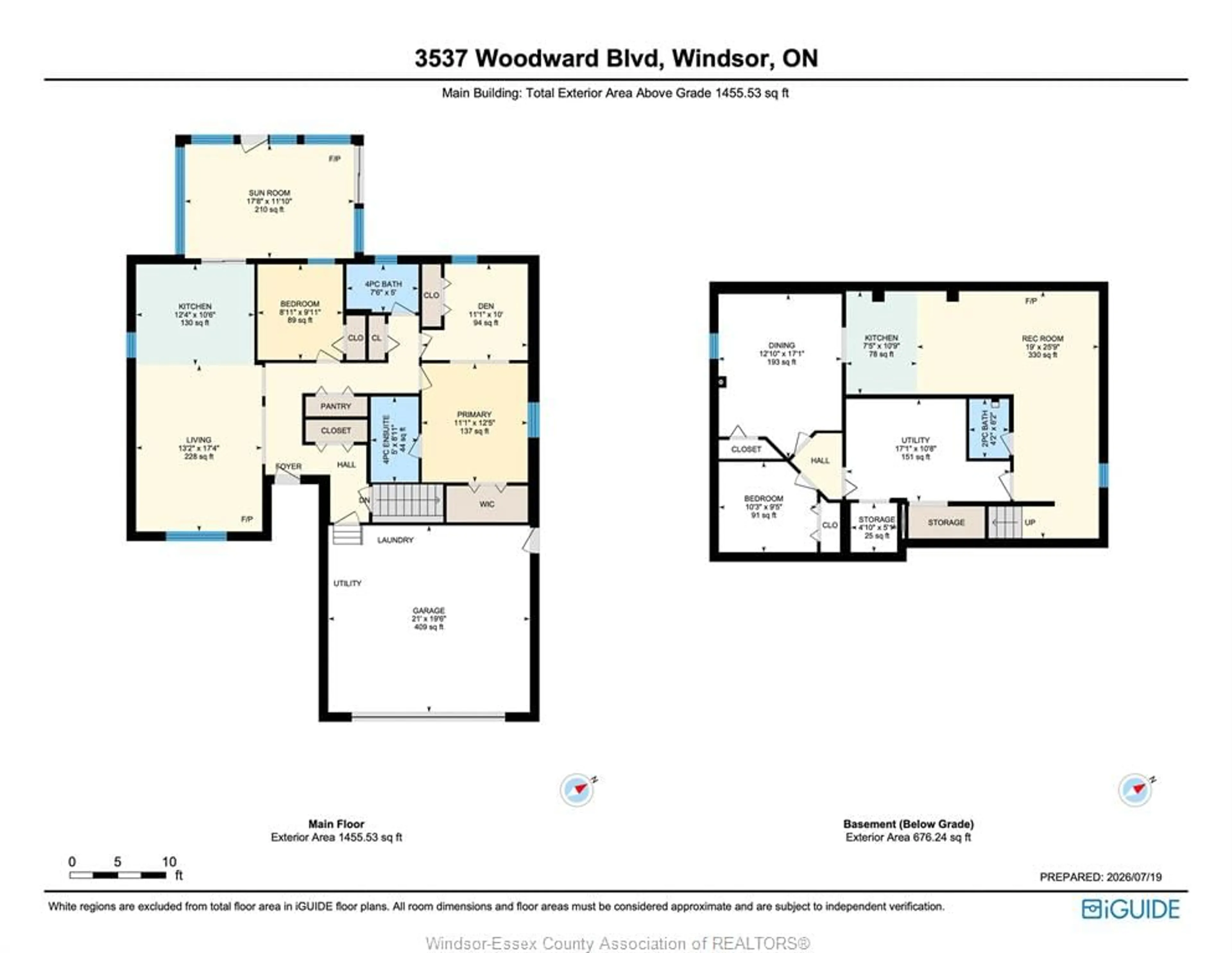 Floor plan for 3537 Woodward Blvd, Windsor Ontario N8W 5G4
