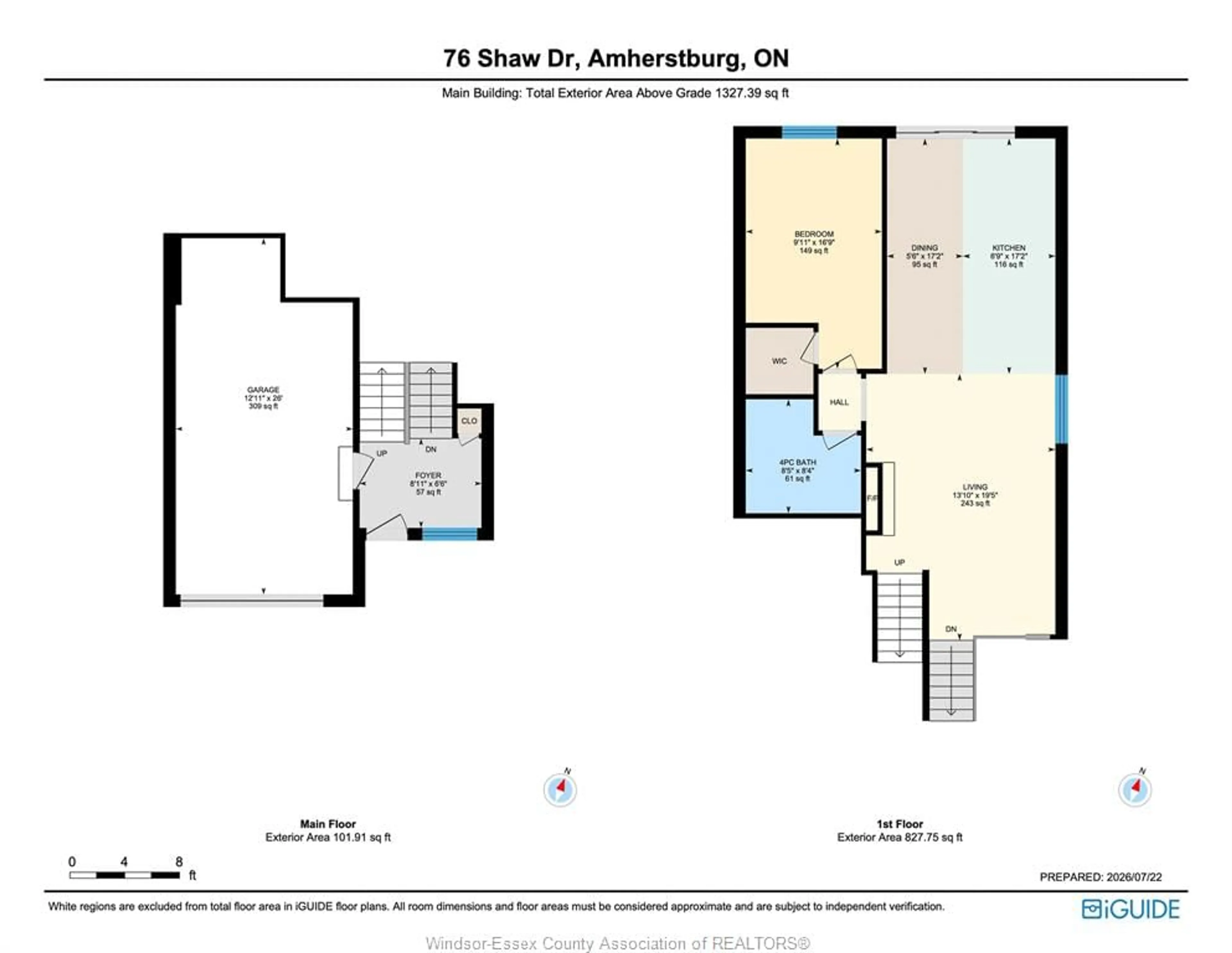 Floor plan for 76 Shaw Drive, Amherstburg Ontario N9V 0B3