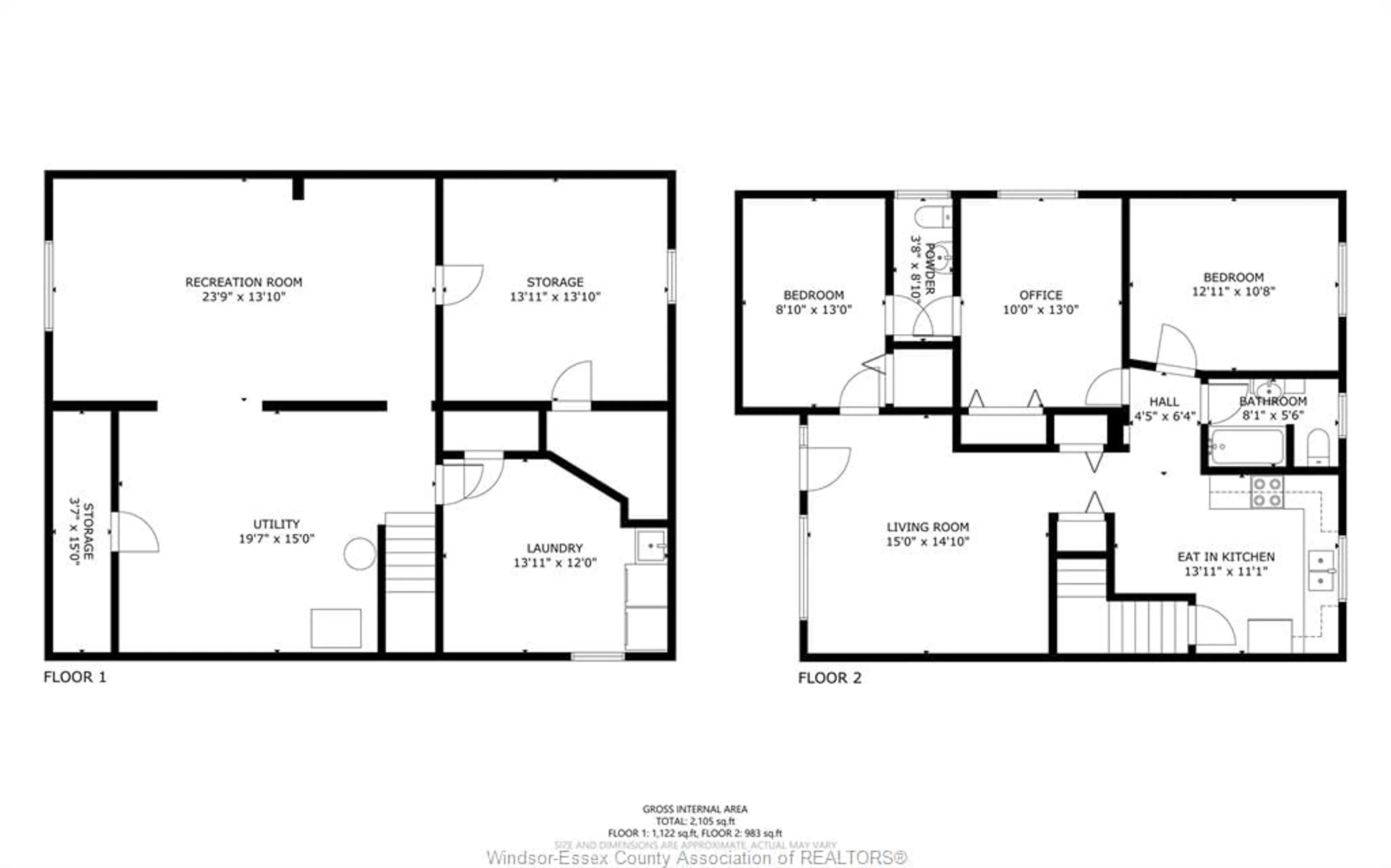 Floor plan for 2171 WOODLAWN Ave, Windsor Ontario N8W 2H2