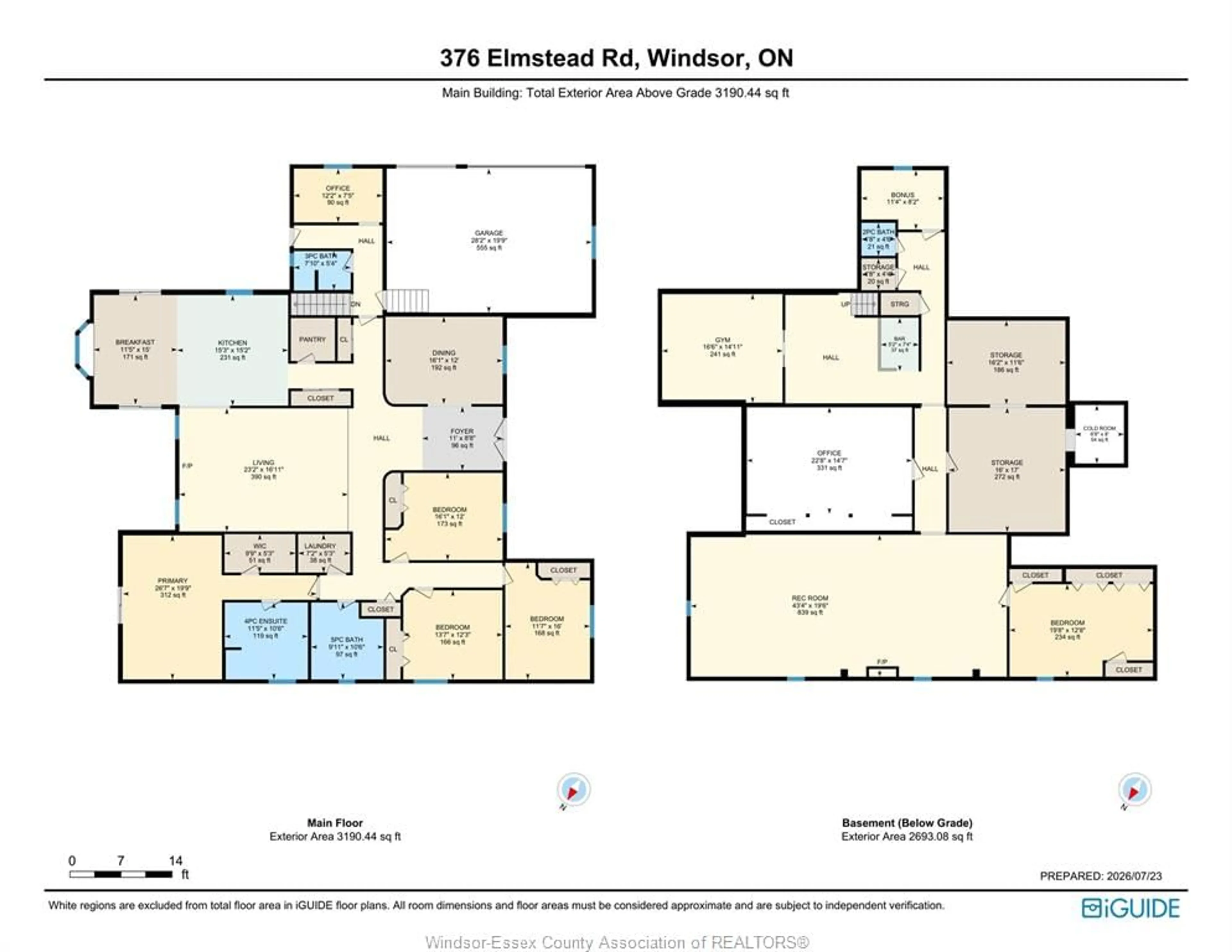 Floor plan for 376 ELMSTEAD Ridge, Lakeshore Ontario N8N 2L9