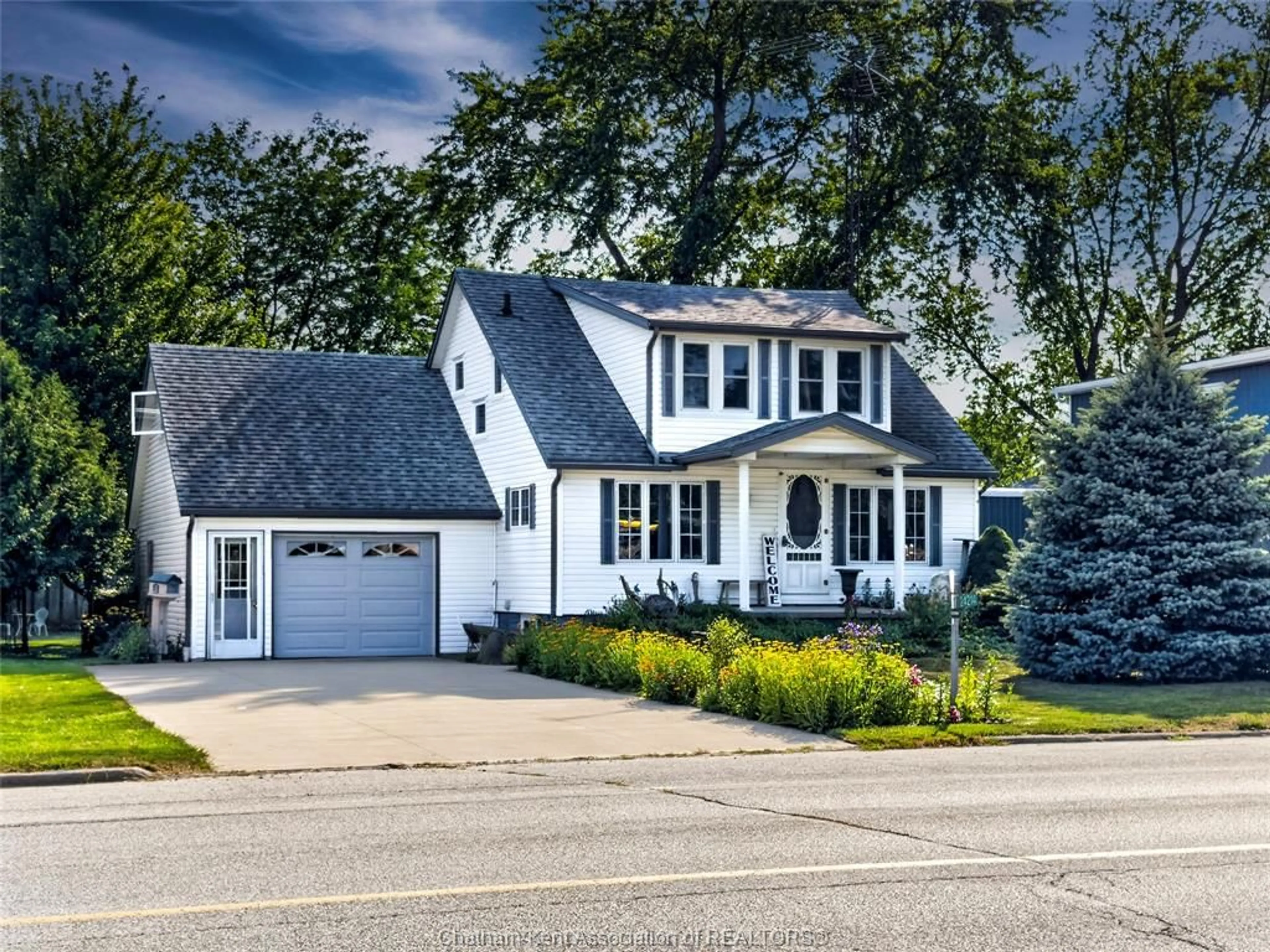 Home with vinyl exterior material, street for 24214 WINTERLINE Rd, Pain Court Ontario N0P 1Z0