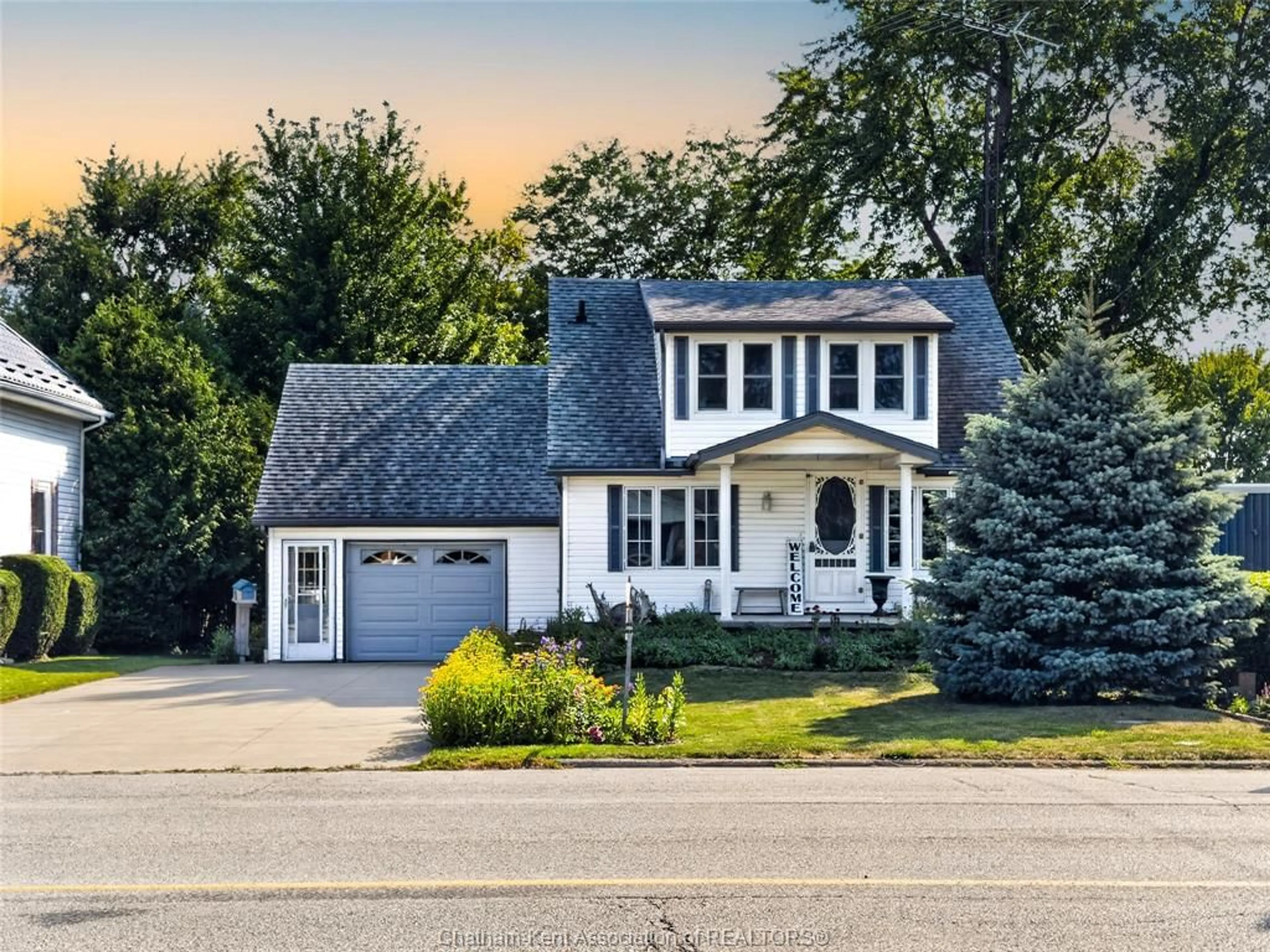 Home with vinyl exterior material, street for 24214 WINTERLINE Rd, Pain Court Ontario N0P 1Z0