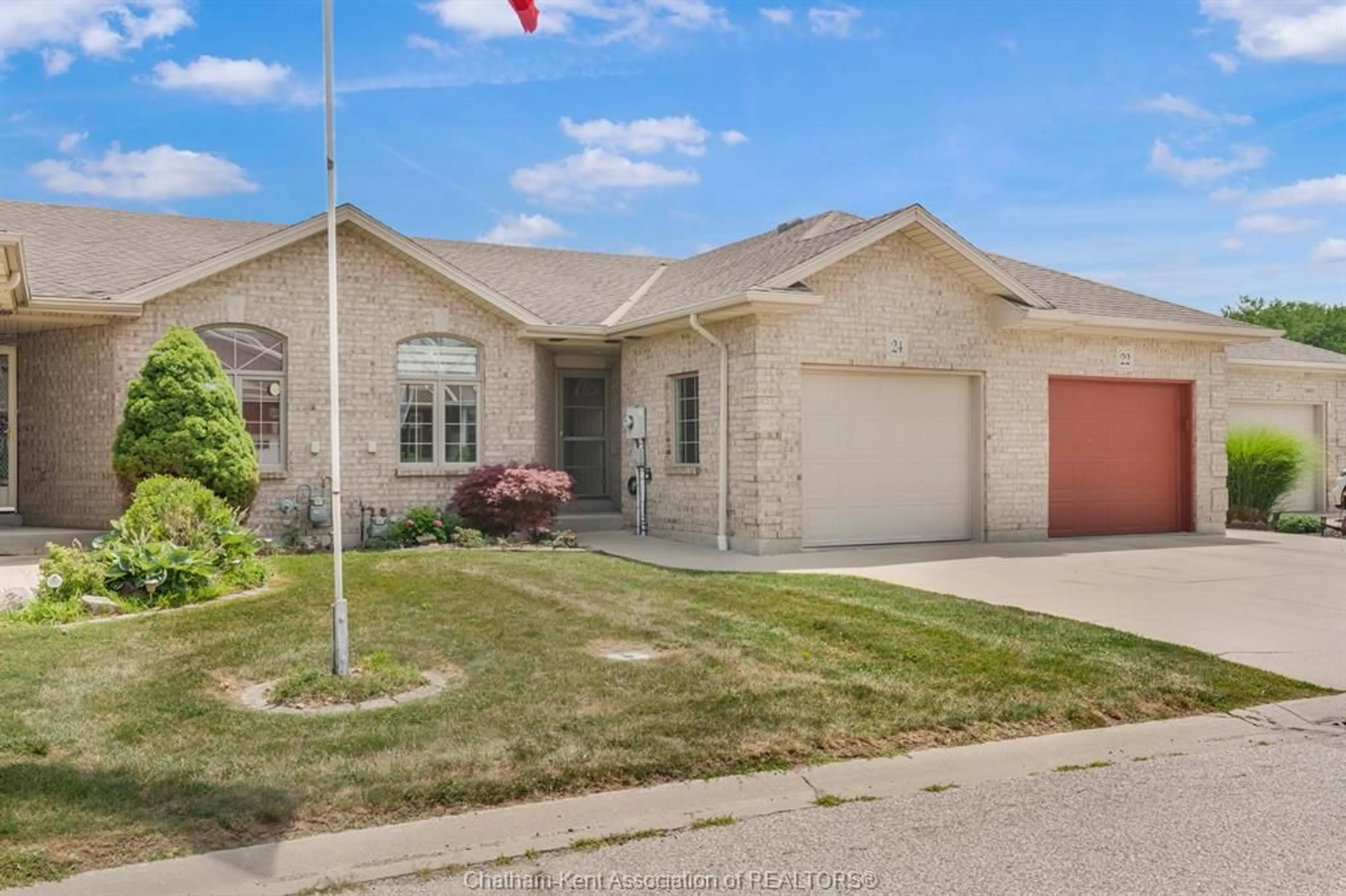 Home with brick exterior material, street for 24 Mcintosh Ave, Chatham Ontario N7M 6M1