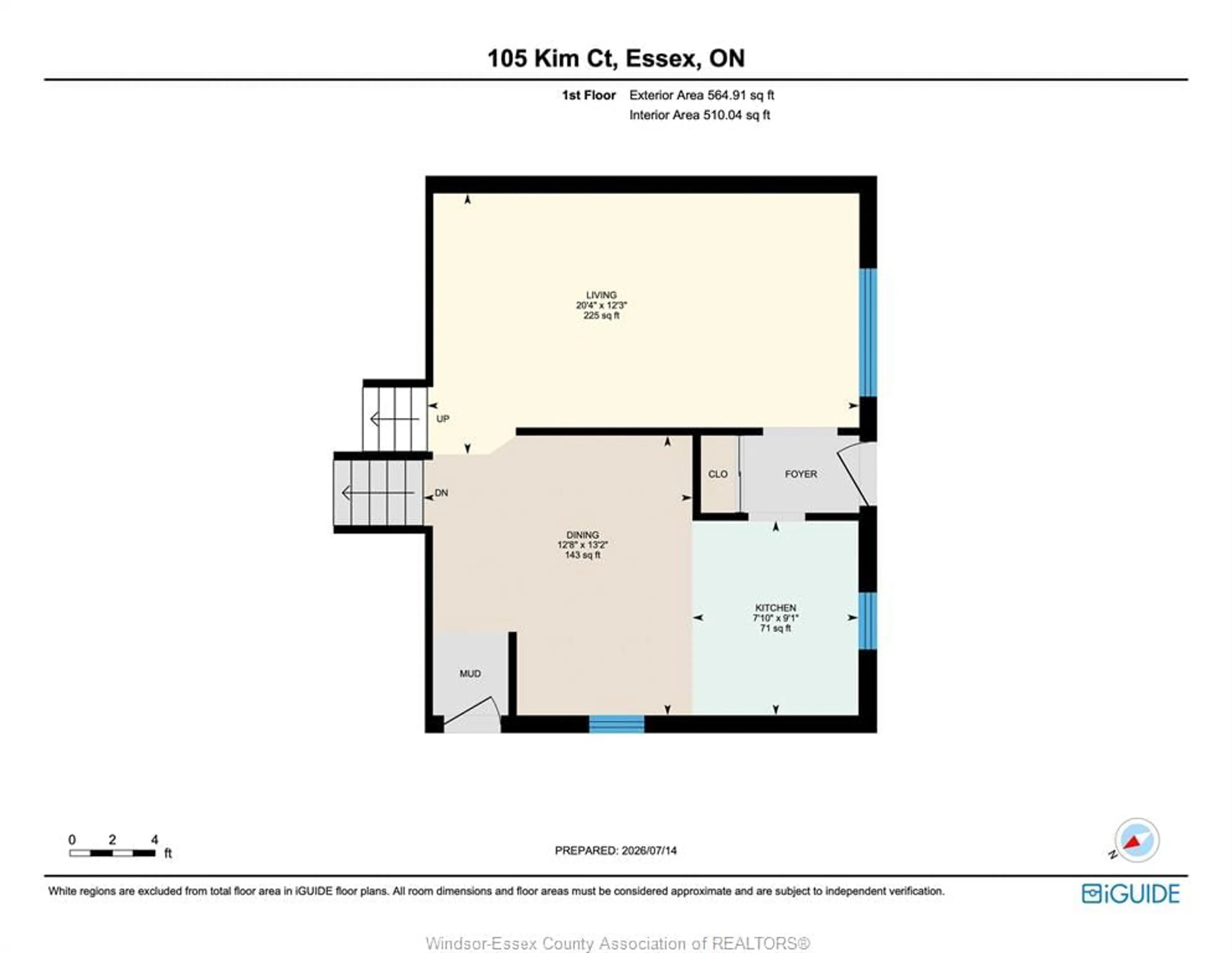 Floor plan for 105 KIM Crt, Essex Ontario N8M 2Z8